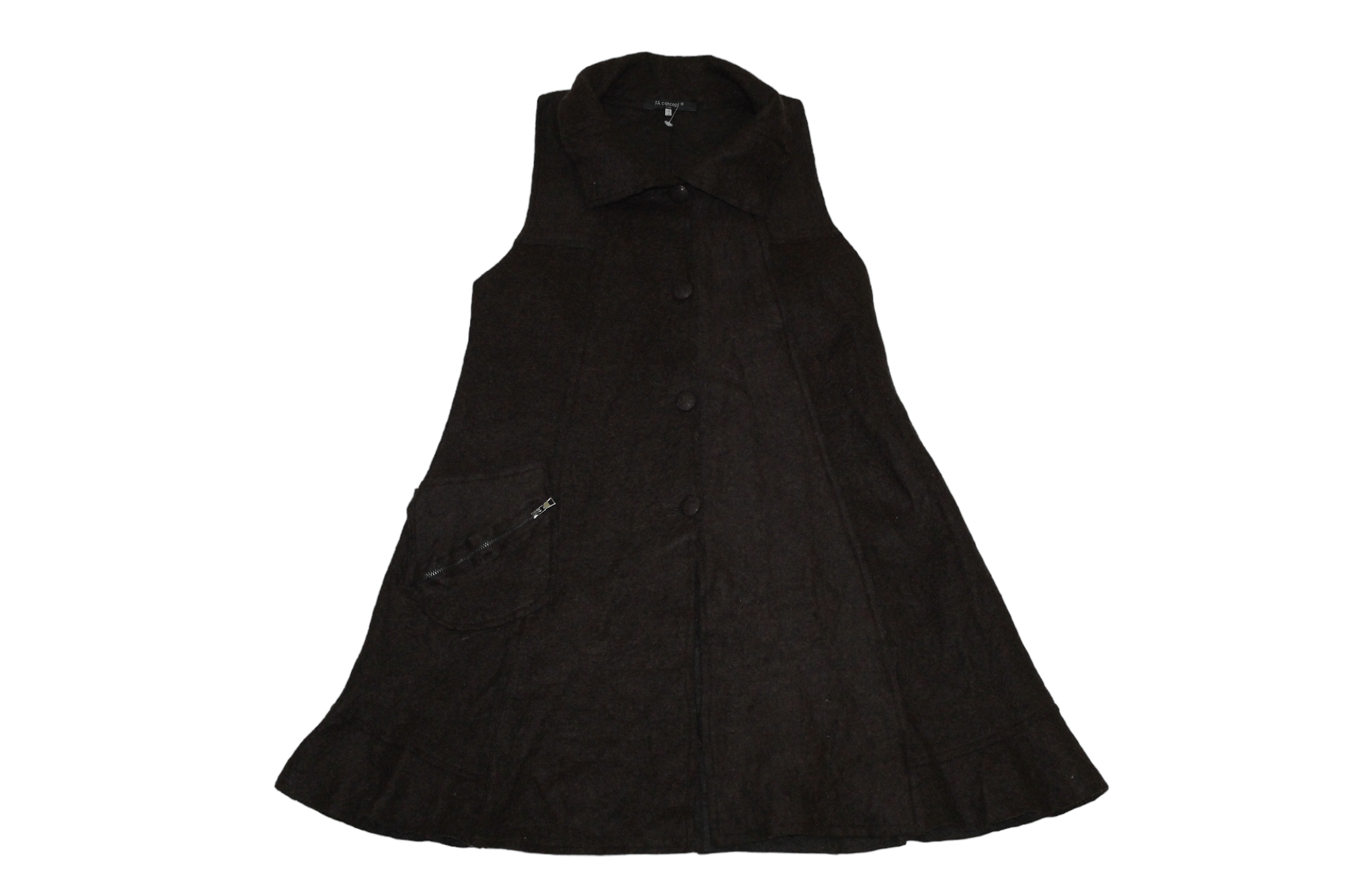 Other FA concept Paris Brush Wool Sleeveless Trapeze Tunic Gilet Size M / US 6-8 / IT 42-44 - 8 Thumbnail