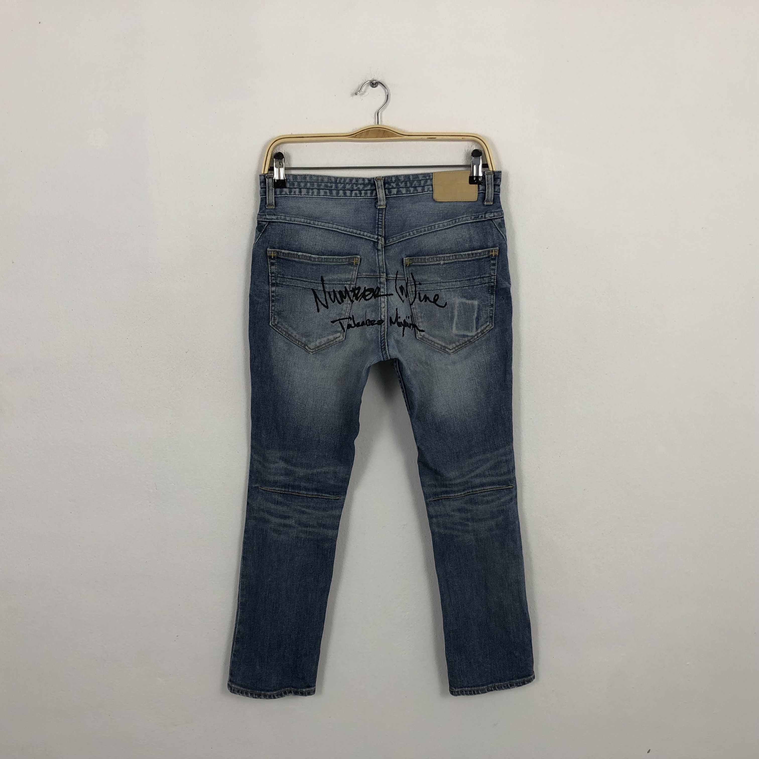 Number (N)ine Vintage Number Nine Custom Big Logo Distressted Denim Size US 30 / EU 46 - 1 Thumbnail