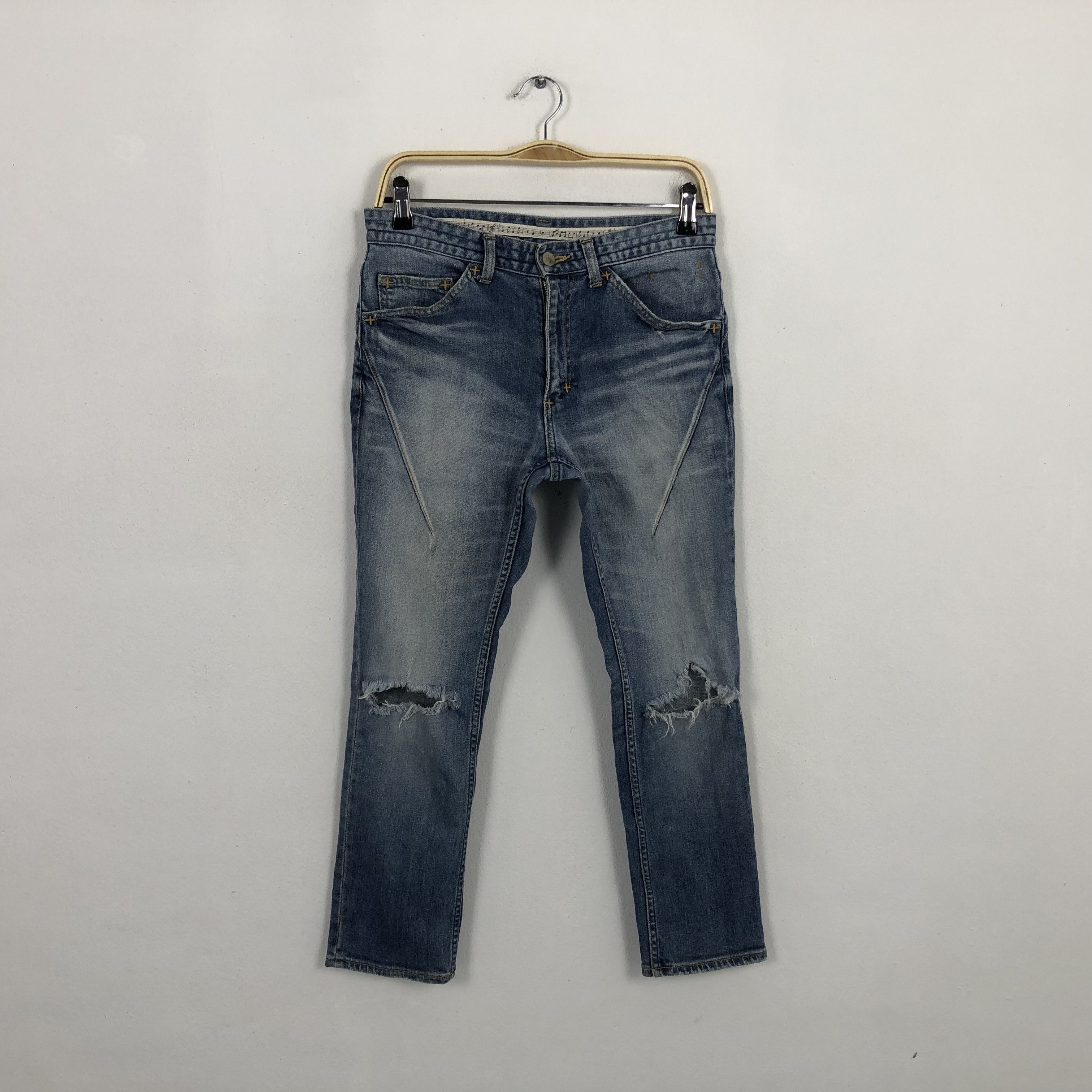 Number (N)ine Vintage Number Nine Custom Big Logo Distressted Denim Size US 30 / EU 46 - 2 Thumbnail