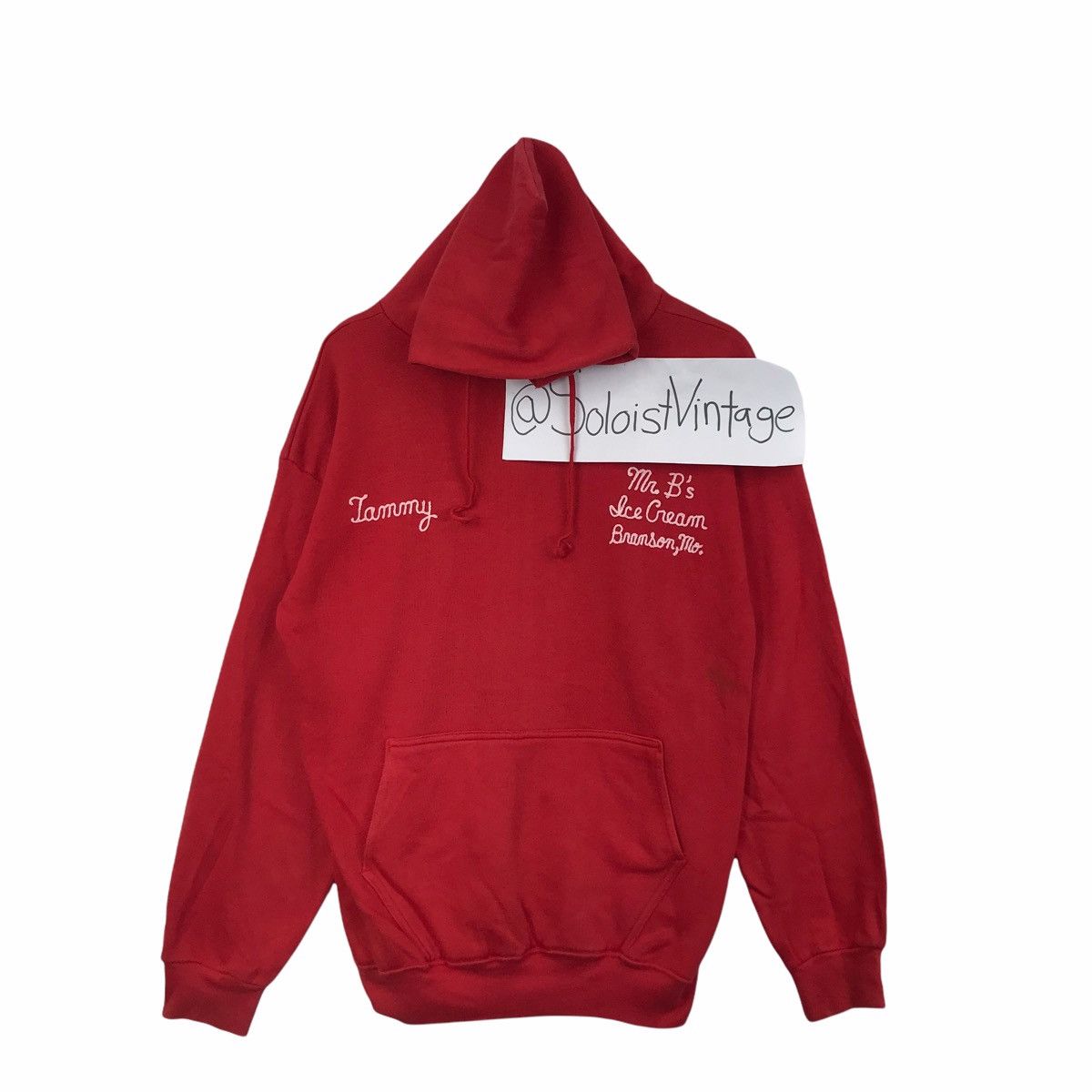 Vintage Vintage 90s MR B’S ICE CREAM Parlor Branson Red Hoodie Size US L / EU 52-54 / 3 - 1 Thumbnail