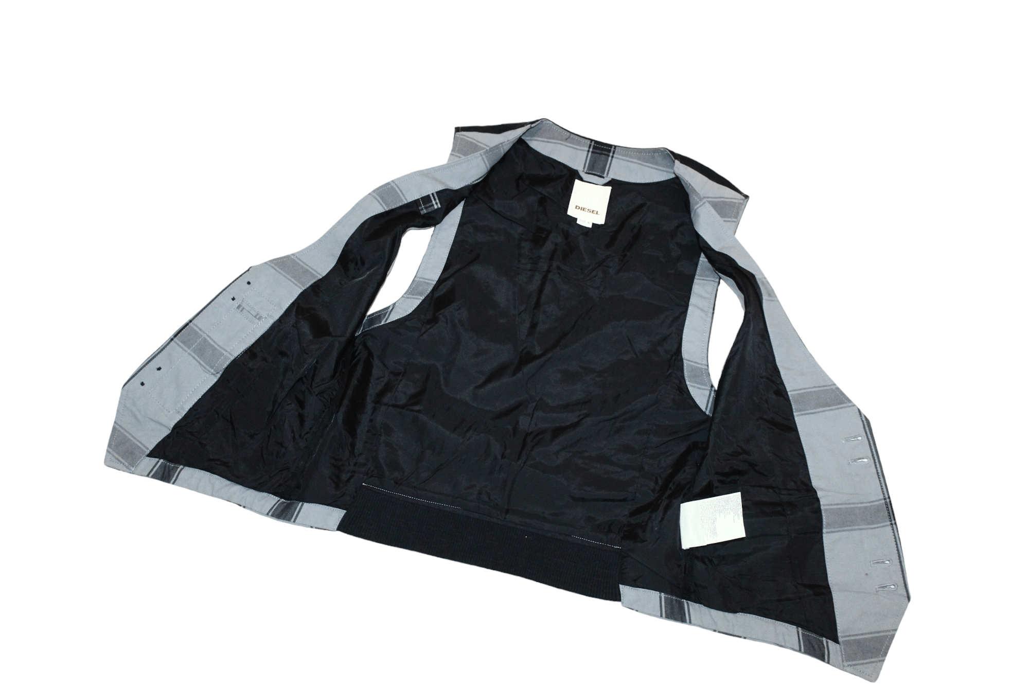 Diesel Diesel Slim Fit Big Logo Embroid Plaid Denim Casual Vest Size US M / EU 48-50 / 2 - 4 Thumbnail