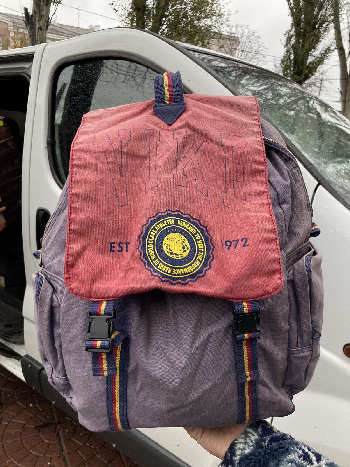 Nike × Vintage Vintage Nike pink/purple backpack bag Size ONE SIZE - 1 Thumbnail