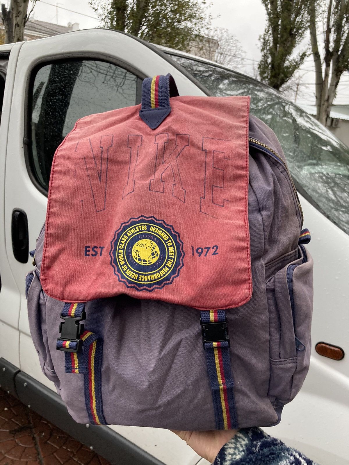 Nike × Vintage Vintage Nike pink/purple backpack bag Size ONE SIZE - 3 Thumbnail
