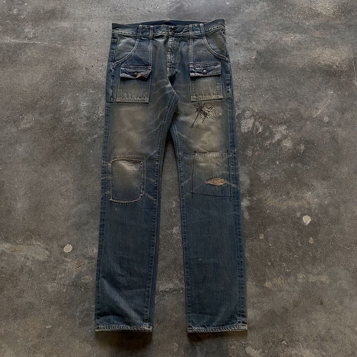 Kapital Kapital light wash cargo pocket denim Size US 33 - 1 Thumbnail