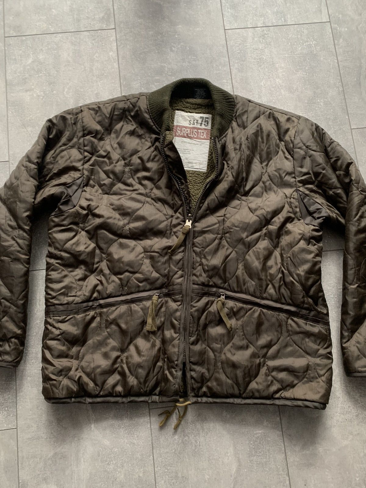 Other Surplus vintage khaki bomber usaf jacket military lining Size US XL / EU 56 / 4 - 3 Thumbnail