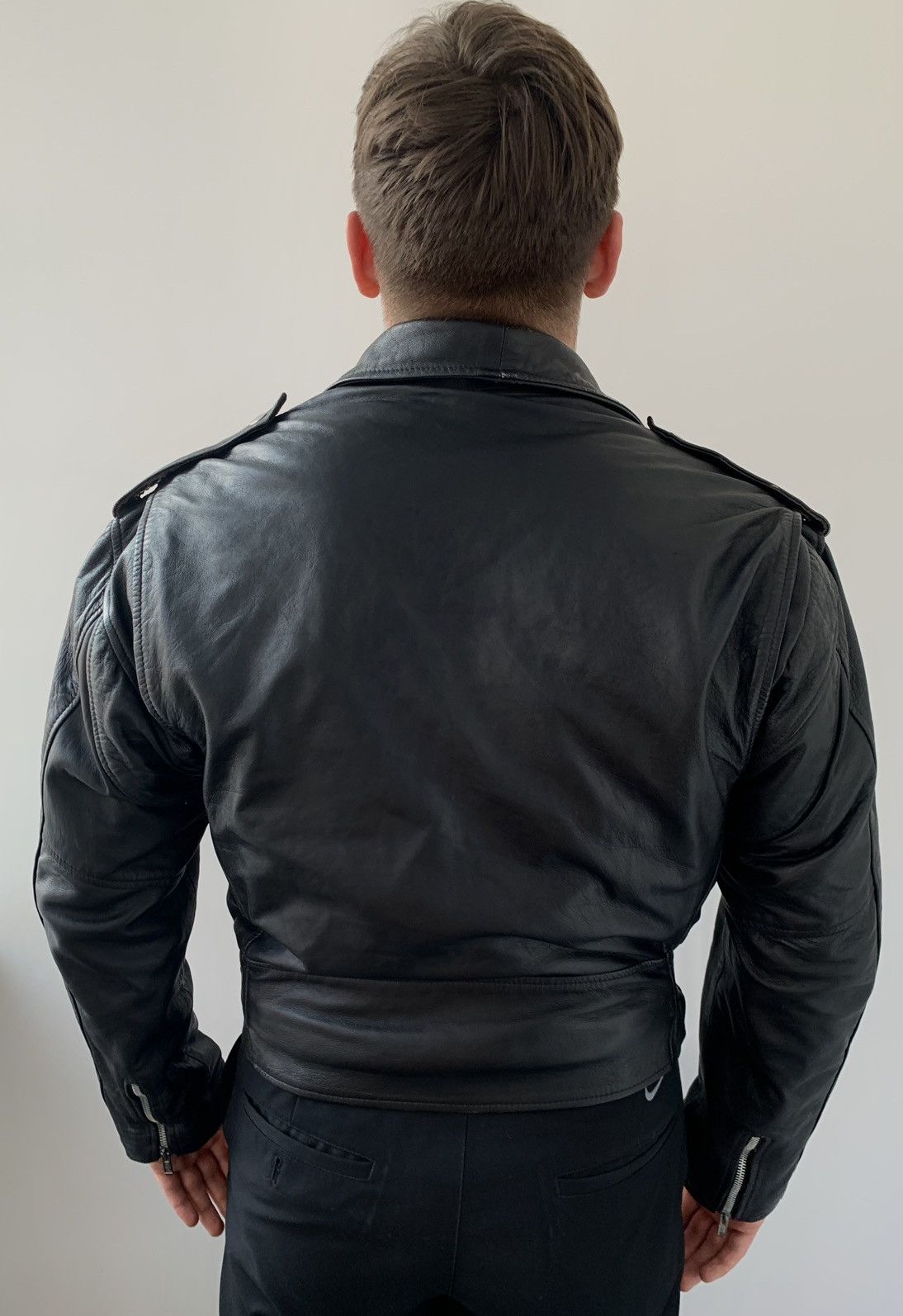 Designer Vintage perfecto leather biker oblique jacket Size US M / EU 48-50 / 2 - 10 Thumbnail