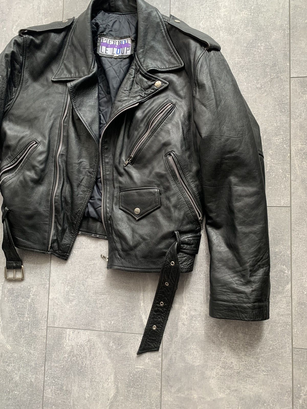 Designer Vintage perfecto leather biker oblique jacket Size US M / EU 48-50 / 2 - 3 Thumbnail