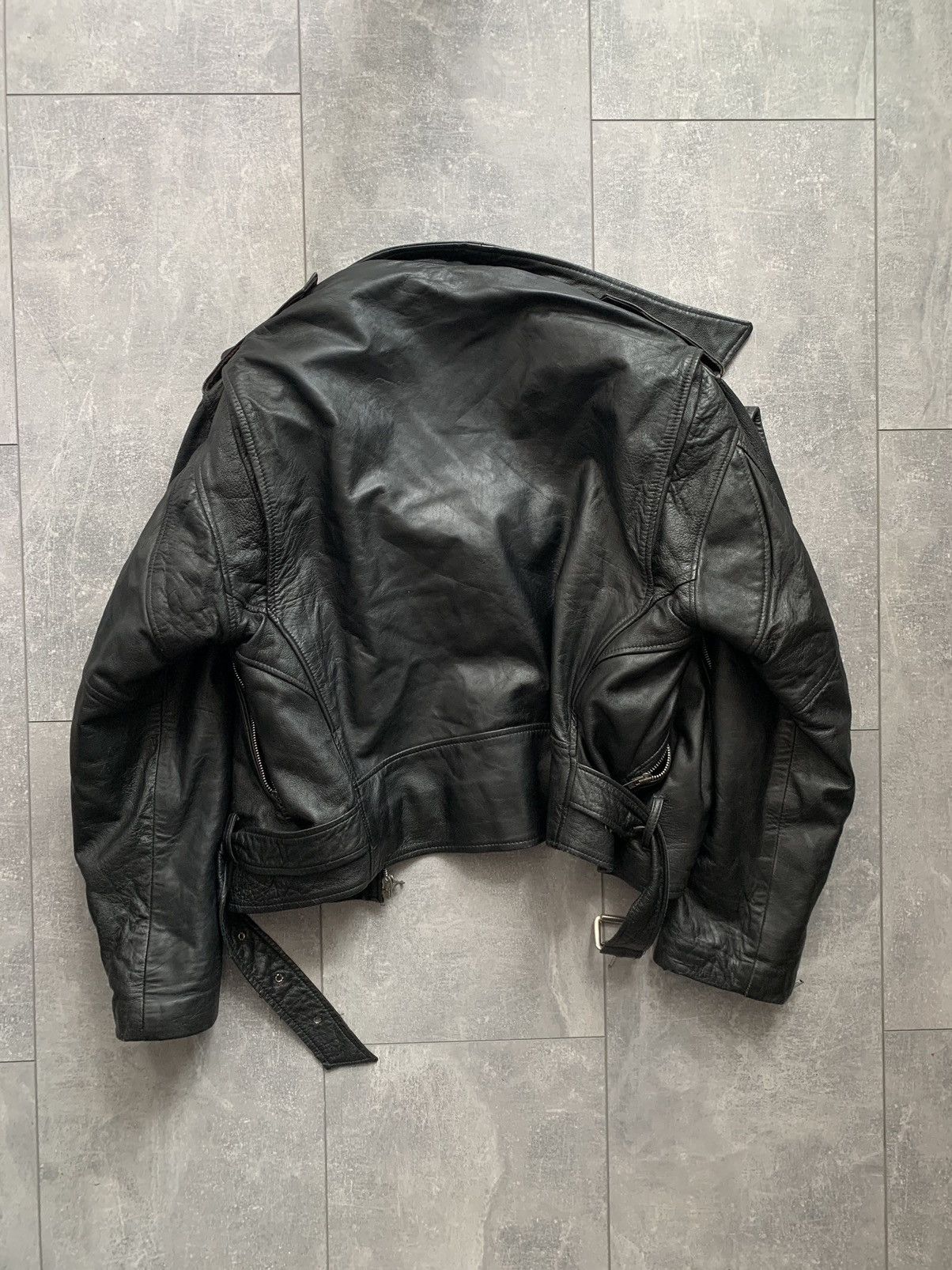 Designer Vintage perfecto leather biker oblique jacket Size US M / EU 48-50 / 2 - 9 Thumbnail