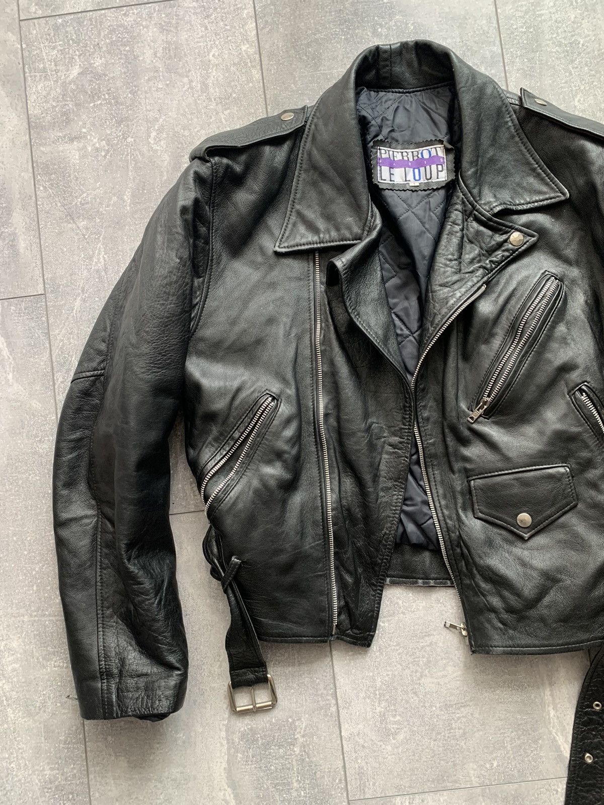 Designer Vintage perfecto leather biker oblique jacket Size US M / EU 48-50 / 2 - 2 Thumbnail