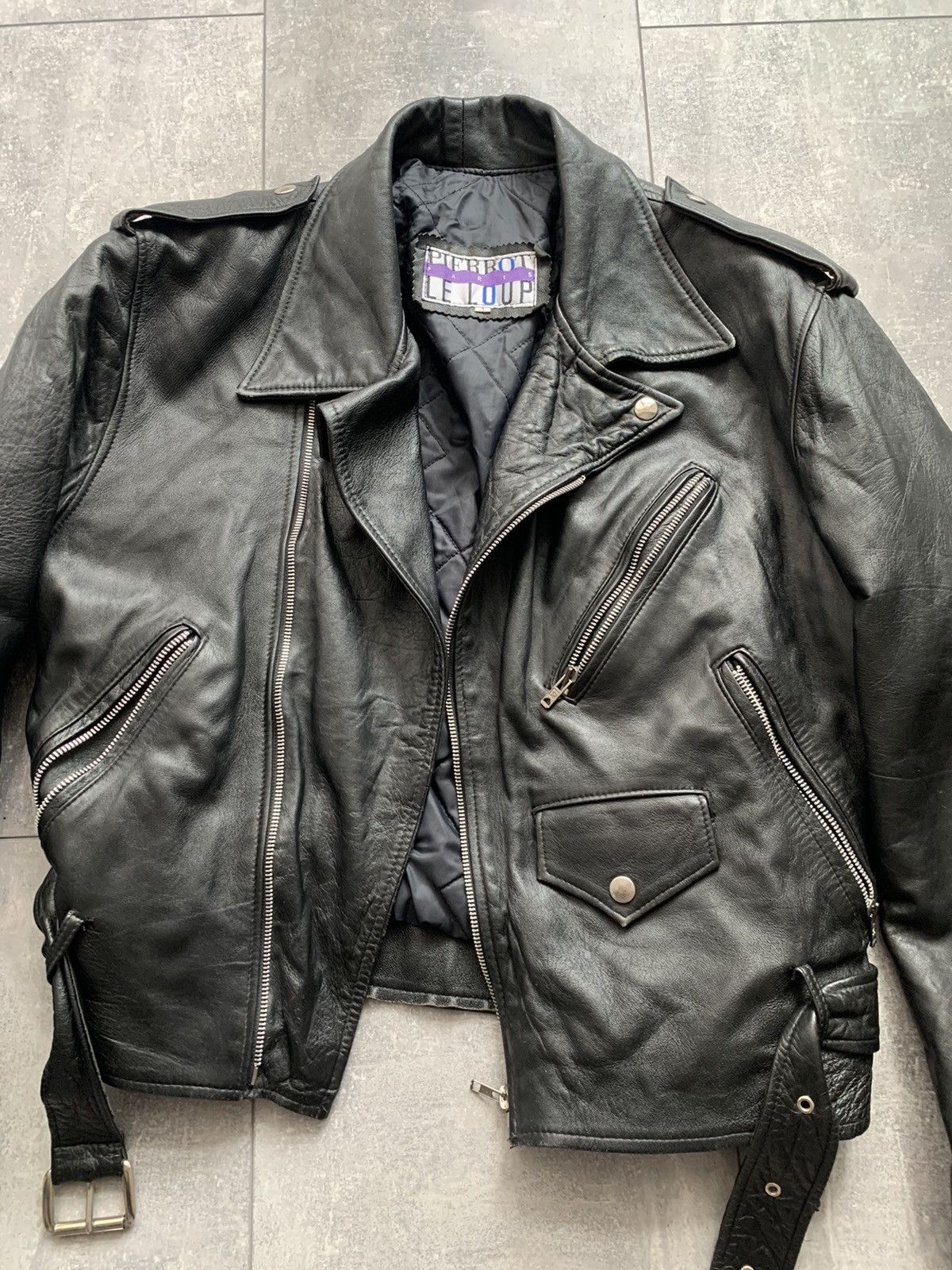 Designer Vintage perfecto leather biker oblique jacket Size US M / EU 48-50 / 2 - 5 Thumbnail
