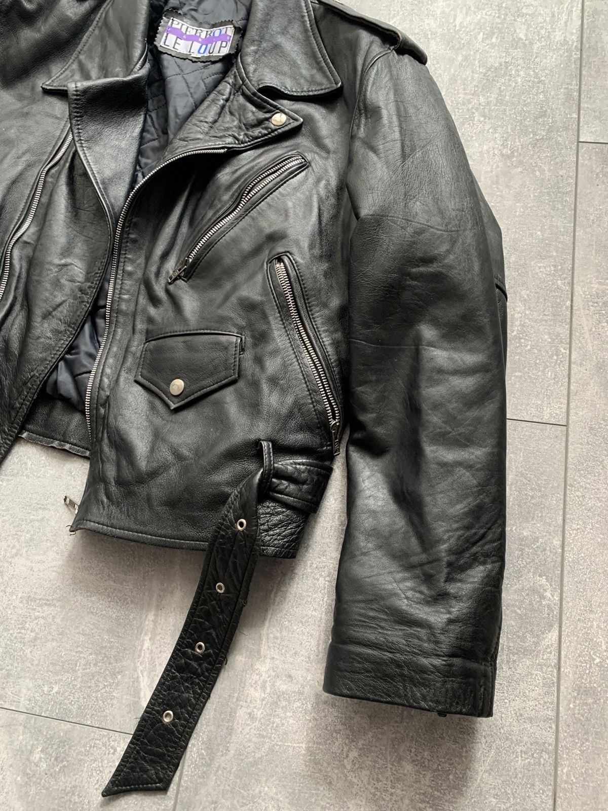Designer Vintage perfecto leather biker oblique jacket Size US M / EU 48-50 / 2 - 4 Thumbnail