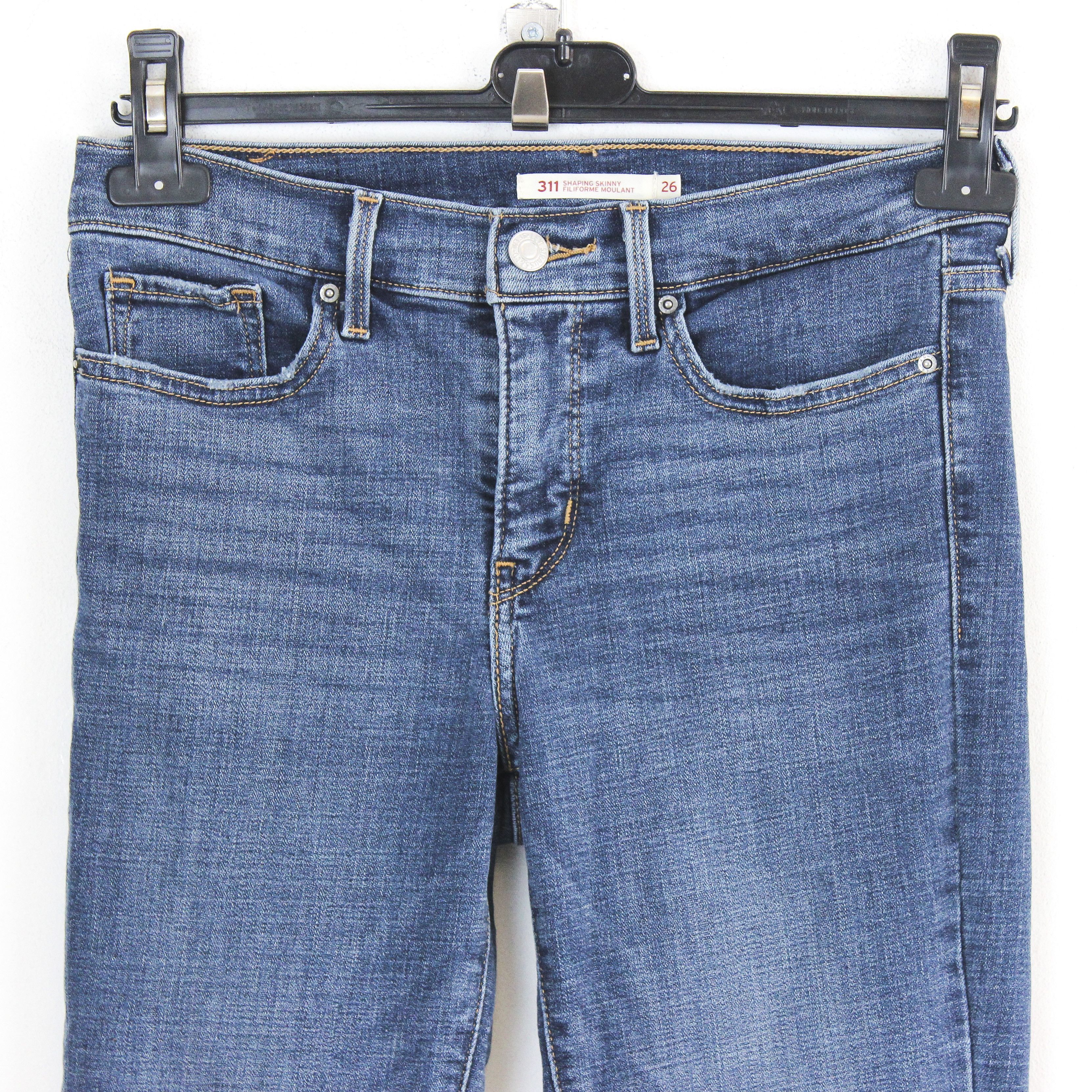 Levi's 311 Womens W26 L32 Shaping Skinny Jeans Denim Pants Mid Rise Size 26" / US 2 / IT 38 - 2 Thumbnail