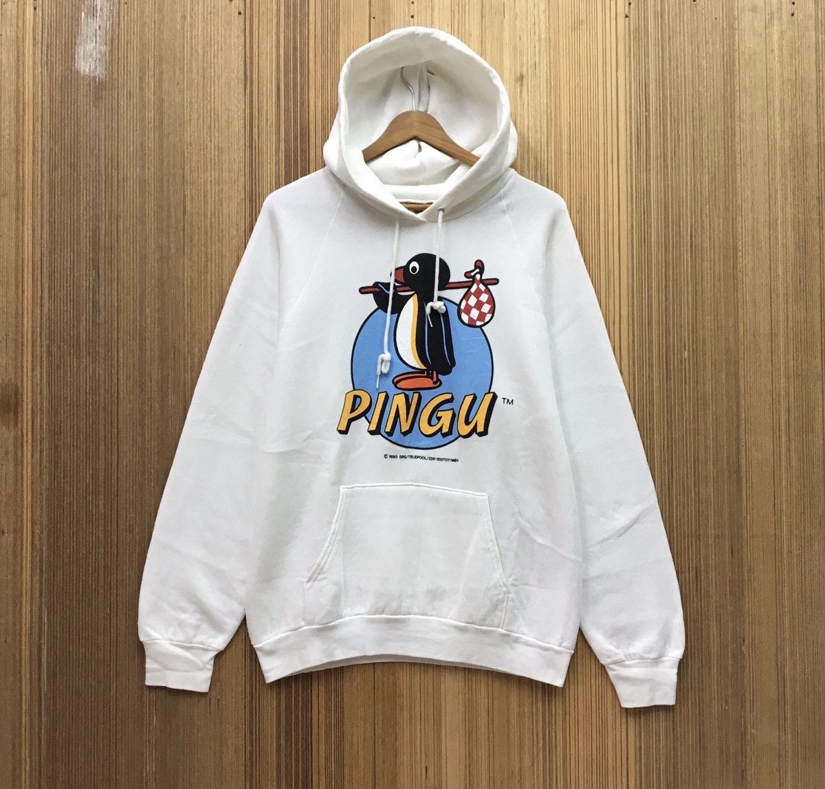 Cartoon Network × Fruit Of The Loom Pingu Cartoon Vintage Hoodie Size US M / EU 48-50 / 2 - 1 Thumbnail