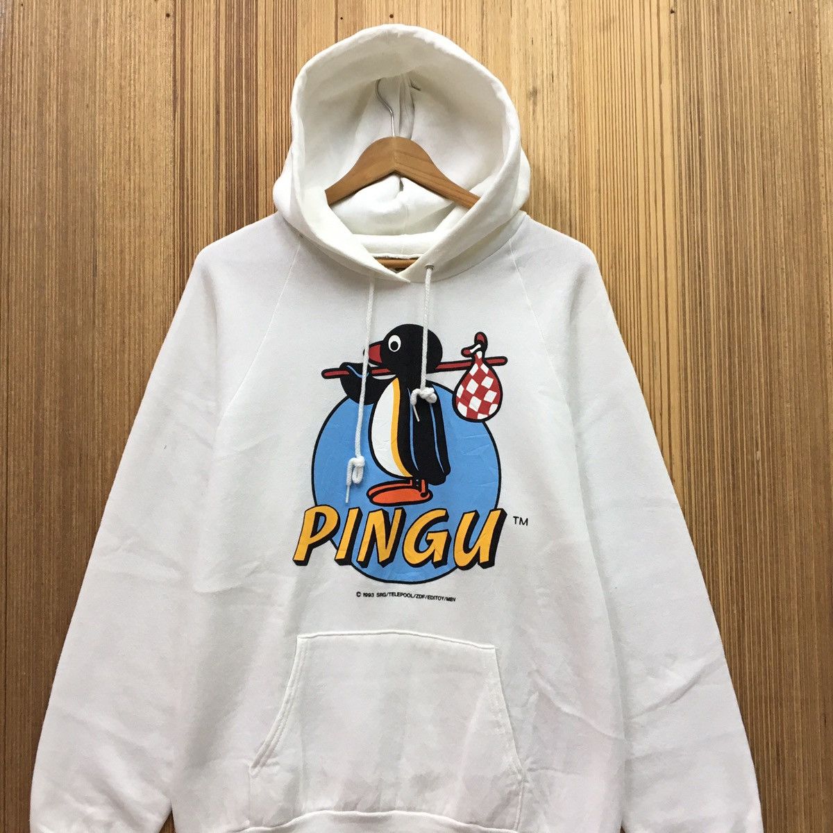Cartoon Network × Fruit Of The Loom Pingu Cartoon Vintage Hoodie Size US M / EU 48-50 / 2 - 2 Thumbnail
