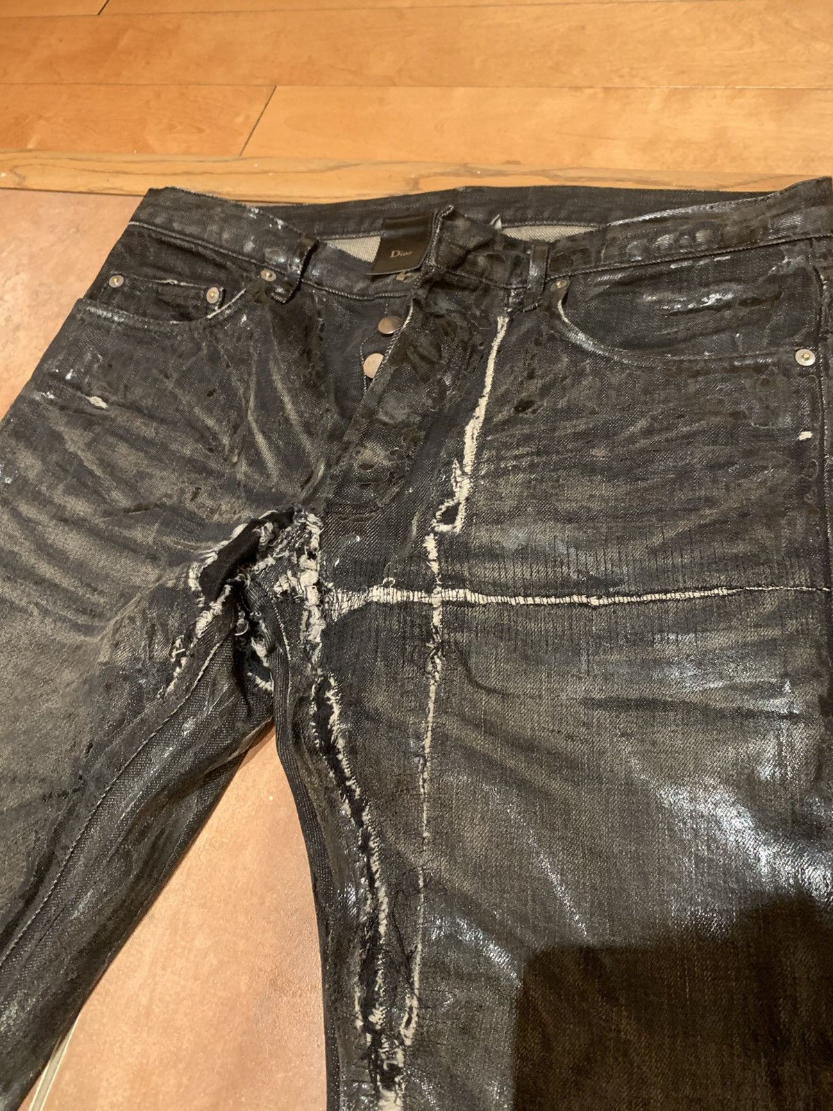 Dior × Hedi Slimane AW03 ‘Luster’ Heavily Waxed Reissued Denim Size US 29 - 4 Thumbnail