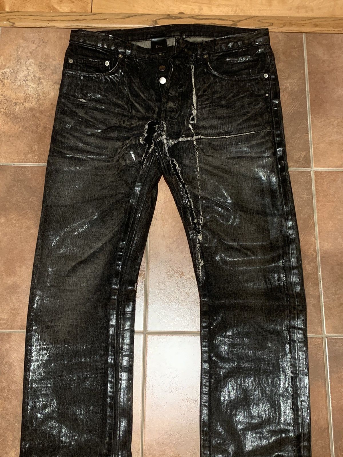 Dior × Hedi Slimane AW03 ‘Luster’ Heavily Waxed Reissued Denim Size US 29 - 3 Thumbnail
