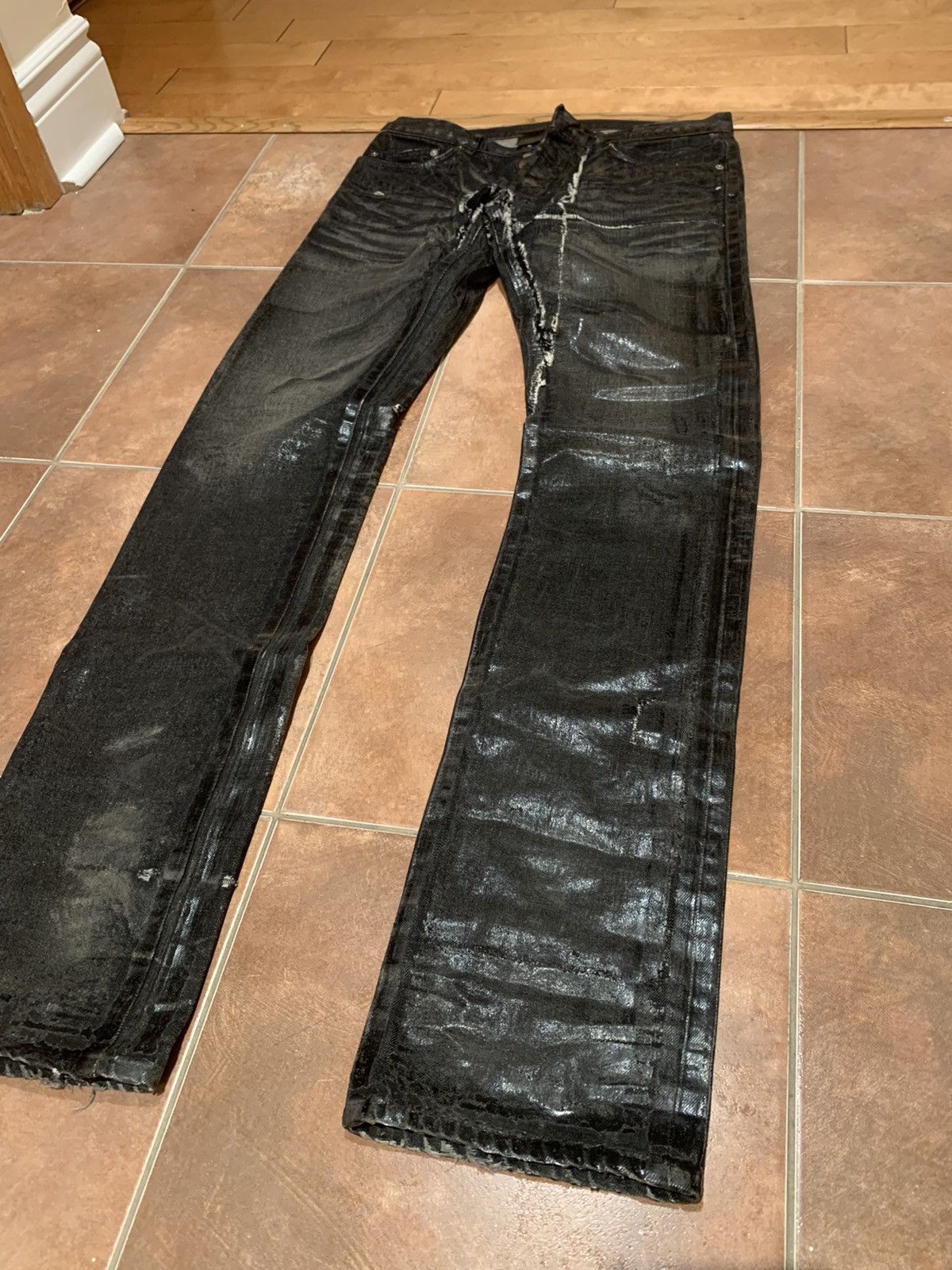 Dior × Hedi Slimane AW03 ‘Luster’ Heavily Waxed Reissued Denim Size US 29 - 2 Thumbnail