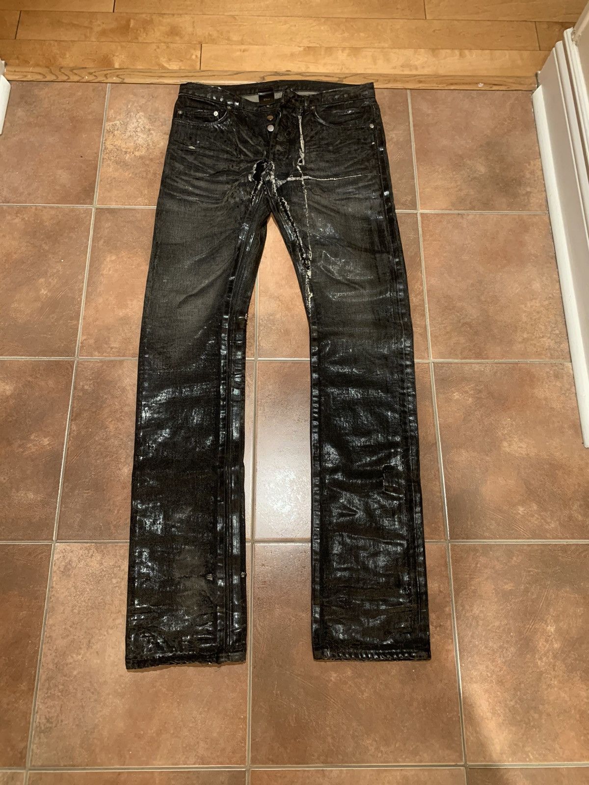 Dior × Hedi Slimane AW03 ‘Luster’ Heavily Waxed Reissued Denim Size US 29 - 1 Thumbnail