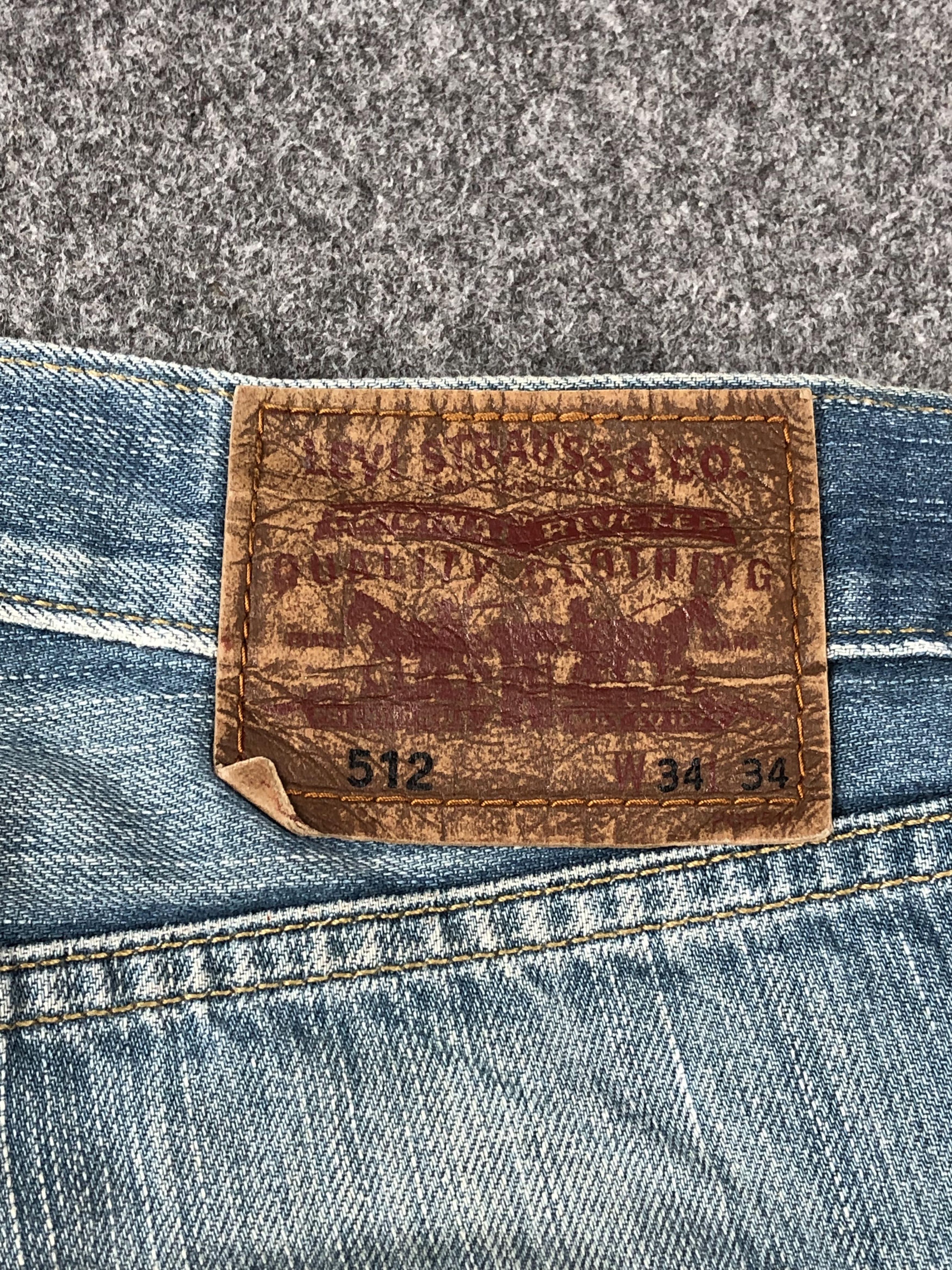 Levi's Vintage Levis 512 Faded Blue Jeans DP2267 Size US 33 - 5 Thumbnail