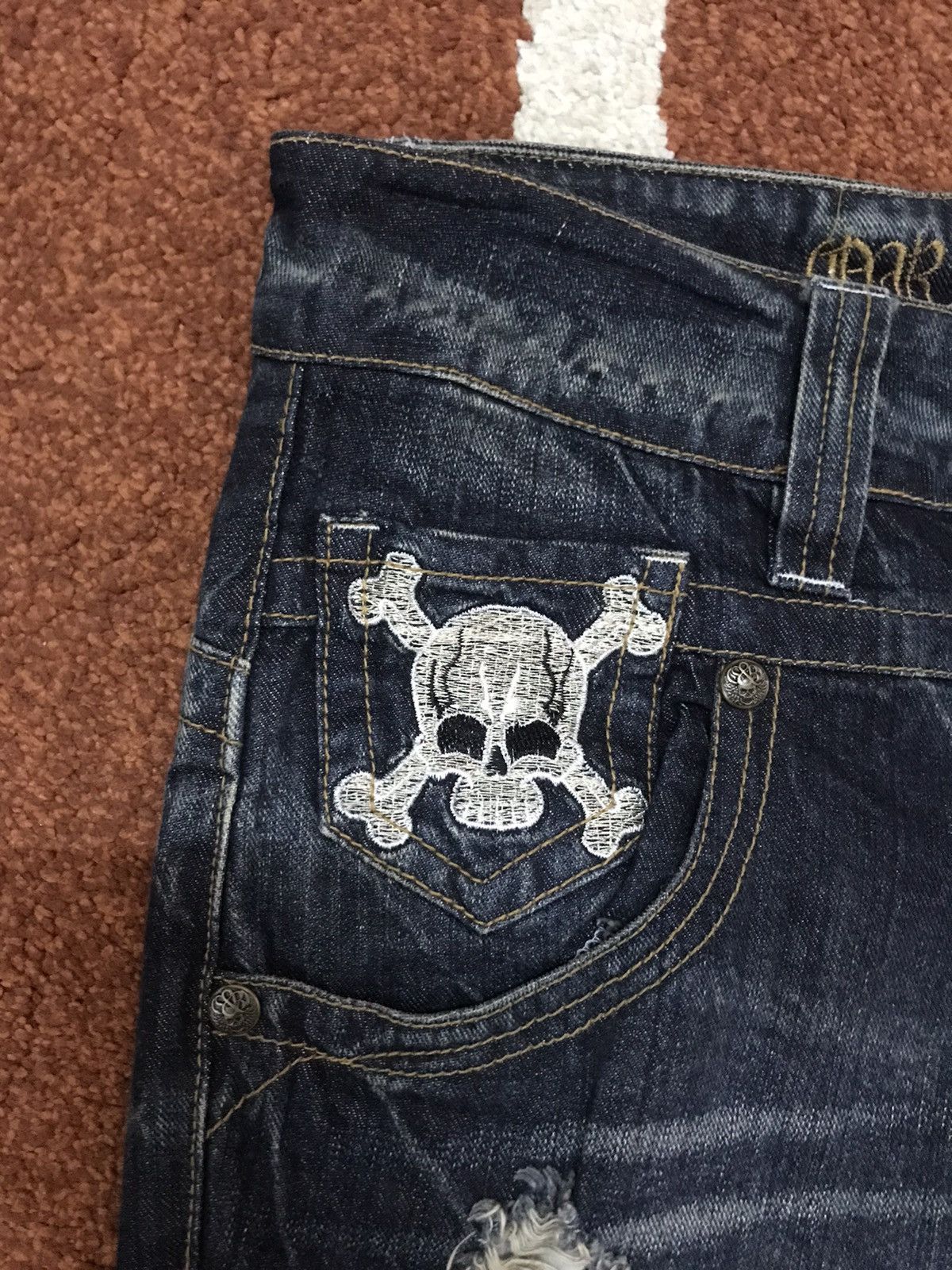 Other FLARE🔥Skull Very Rare Distressed Painter Flare Jeans Size US 32 / EU 48 - 14 Thumbnail