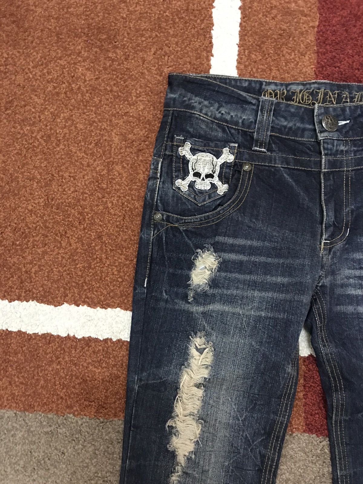 Other FLARE🔥Skull Very Rare Distressed Painter Flare Jeans Size US 32 / EU 48 - 9 Thumbnail