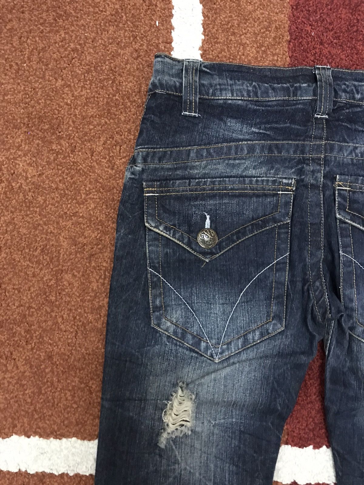 Other FLARE🔥Skull Very Rare Distressed Painter Flare Jeans Size US 32 / EU 48 - 18 Thumbnail