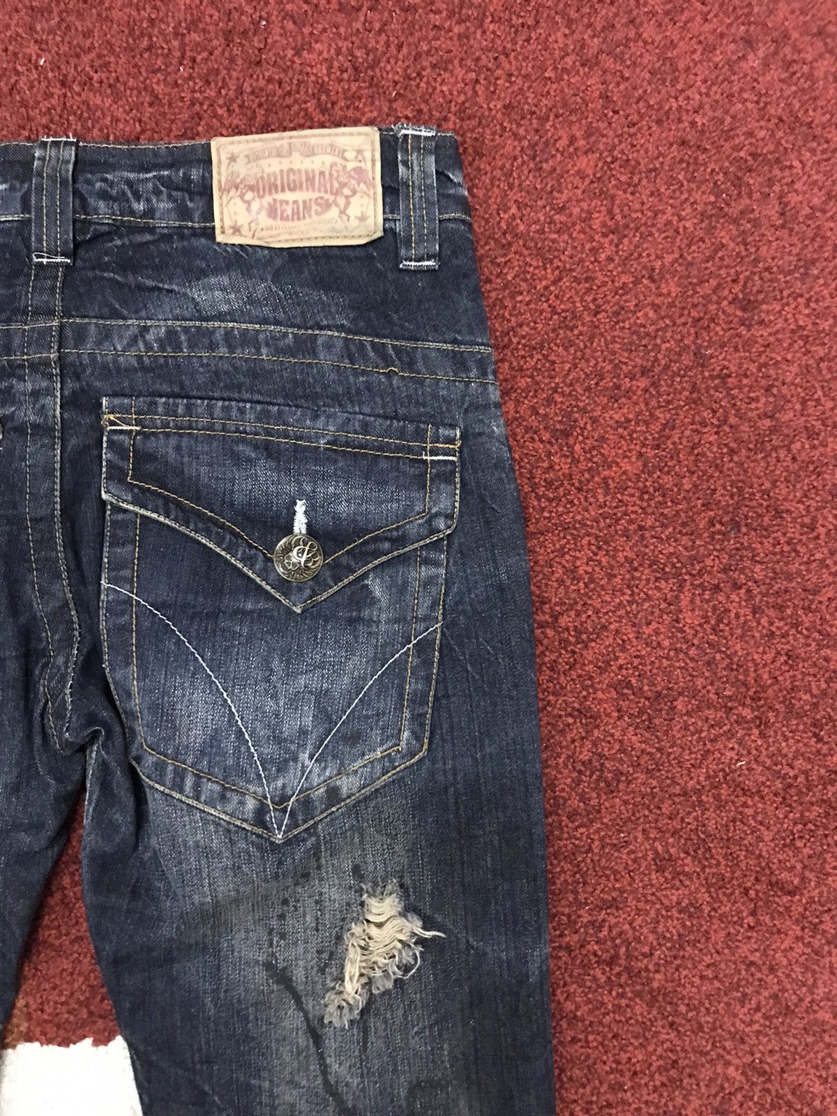 Other FLARE🔥Skull Very Rare Distressed Painter Flare Jeans Size US 32 / EU 48 - 17 Thumbnail