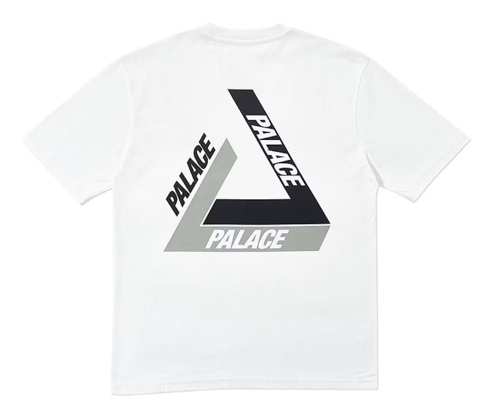 💚 2018 Palace Tri Shadow T-Shirt White/Grey Large NEW