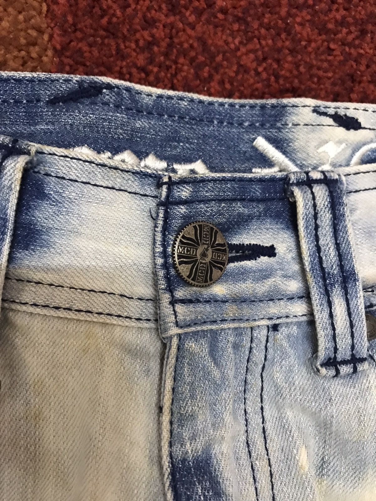 Japanese Brand more core division Japan Punk Acid Wash Distressed Jeans Size US 31 - 9 Thumbnail