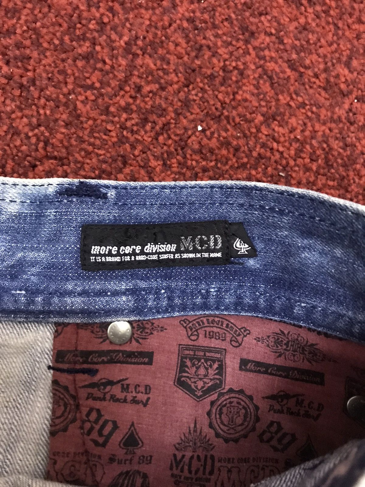 Japanese Brand more core division Japan Punk Acid Wash Distressed Jeans Size US 31 - 21 Thumbnail