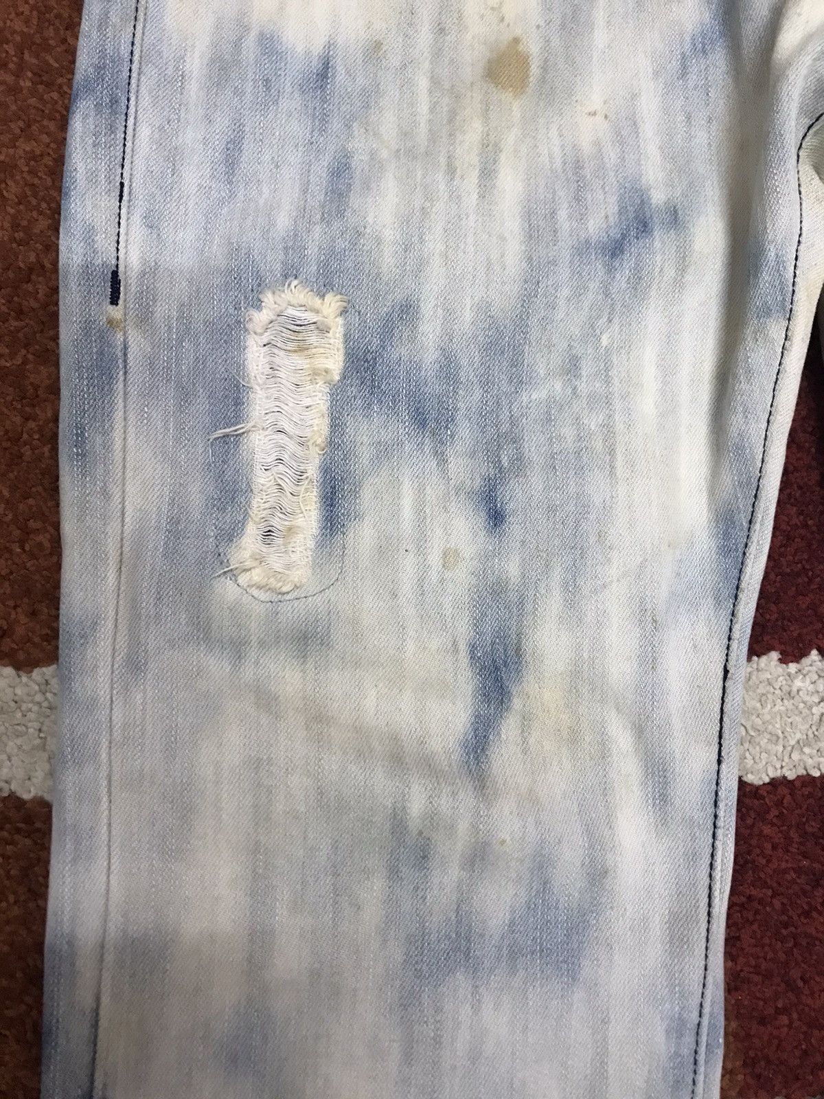 Japanese Brand more core division Japan Punk Acid Wash Distressed Jeans Size US 31 - 8 Thumbnail