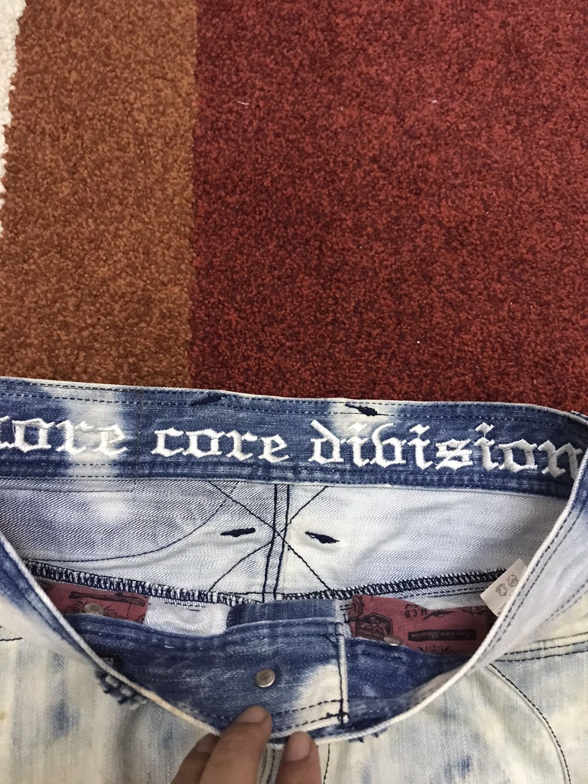 Japanese Brand more core division Japan Punk Acid Wash Distressed Jeans Size US 31 - 10 Thumbnail
