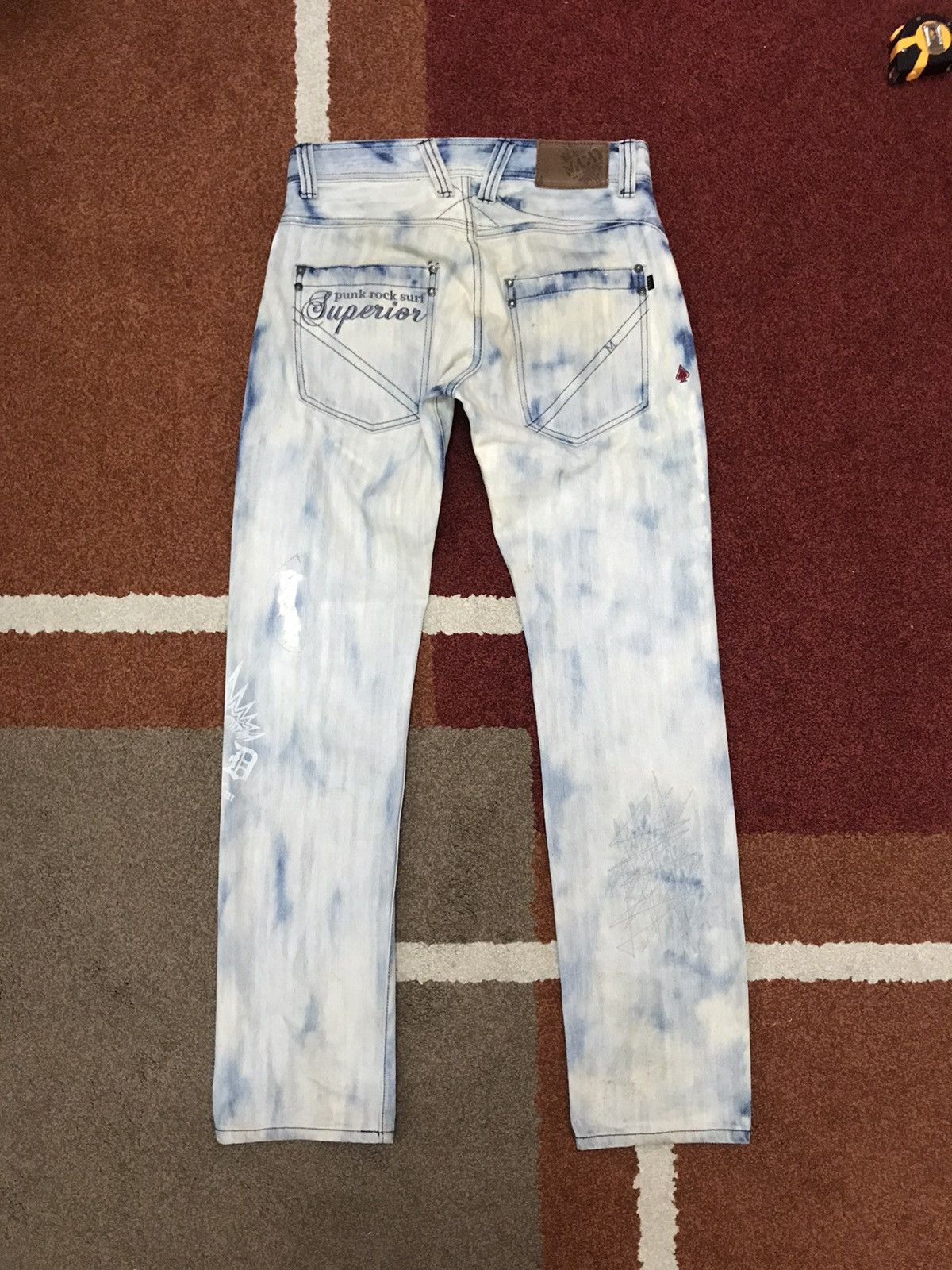 Japanese Brand more core division Japan Punk Acid Wash Distressed Jeans Size US 31 - 11 Thumbnail