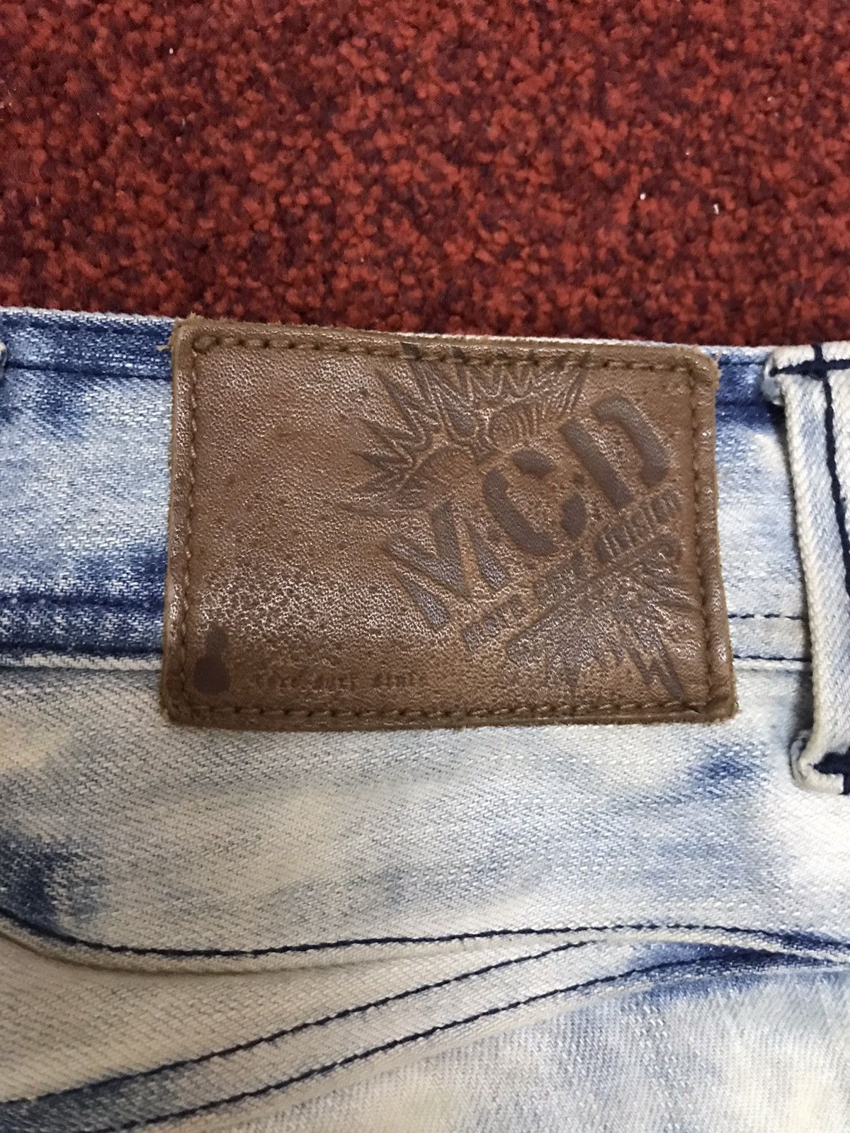 Japanese Brand more core division Japan Punk Acid Wash Distressed Jeans Size US 31 - 18 Thumbnail