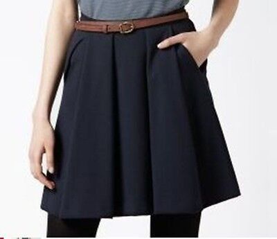 LACOSTE Pocket PLEATED Milano Knit SKIRT Eclipse BLUE 36/4