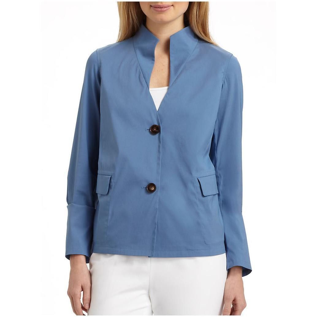 $480 LAFAYETTE 148 New York TAILORED Jacket DIANA Blue Blaz