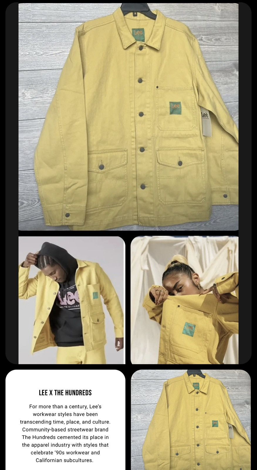 LEE X THE HUNDREDS CHORE deals JACKET:YELLOW