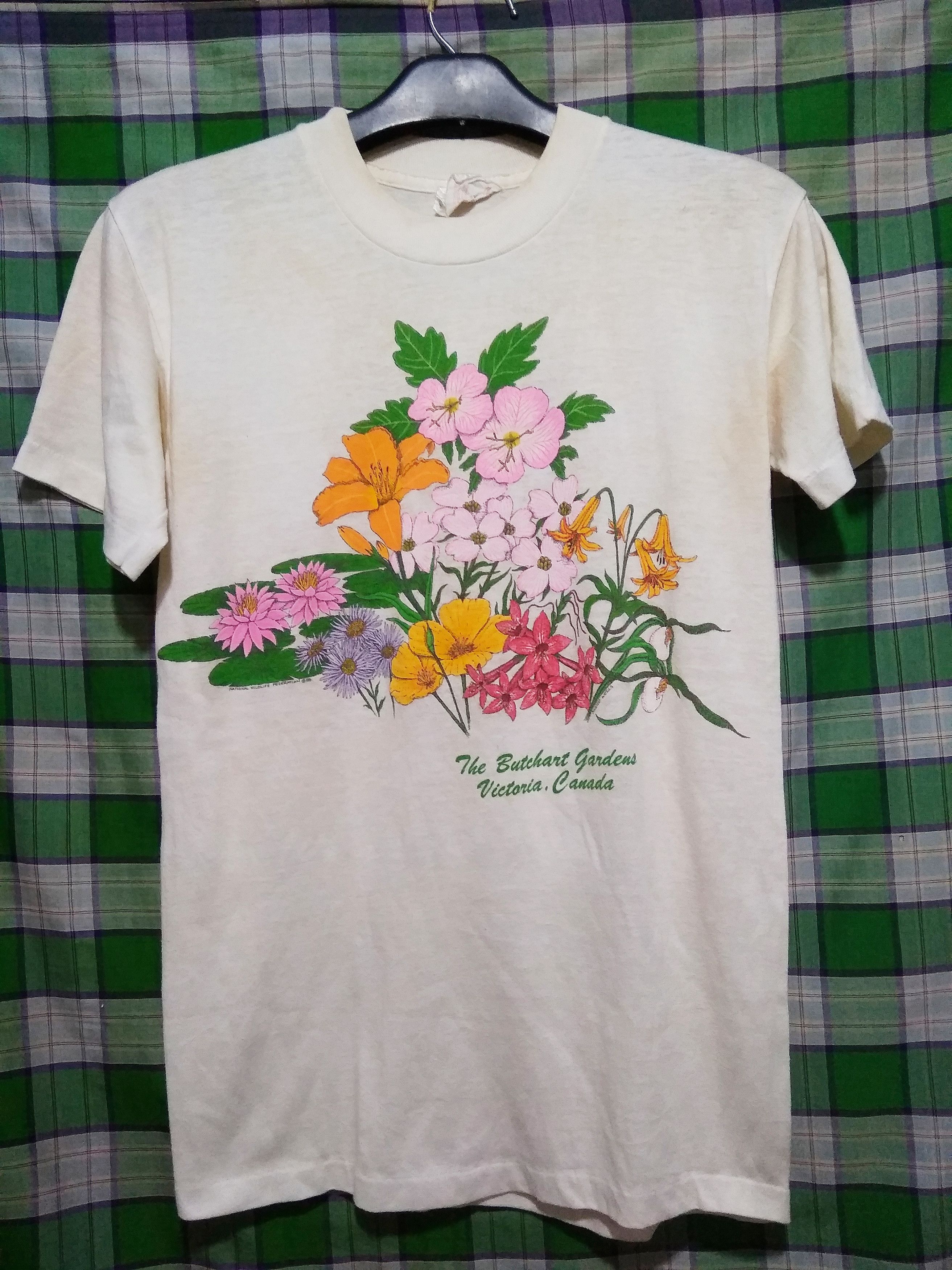 Vintage Vintage 80s Floral art The Butchart Gardens rare Size US S / EU 44-46 / 1 - 1 Thumbnail