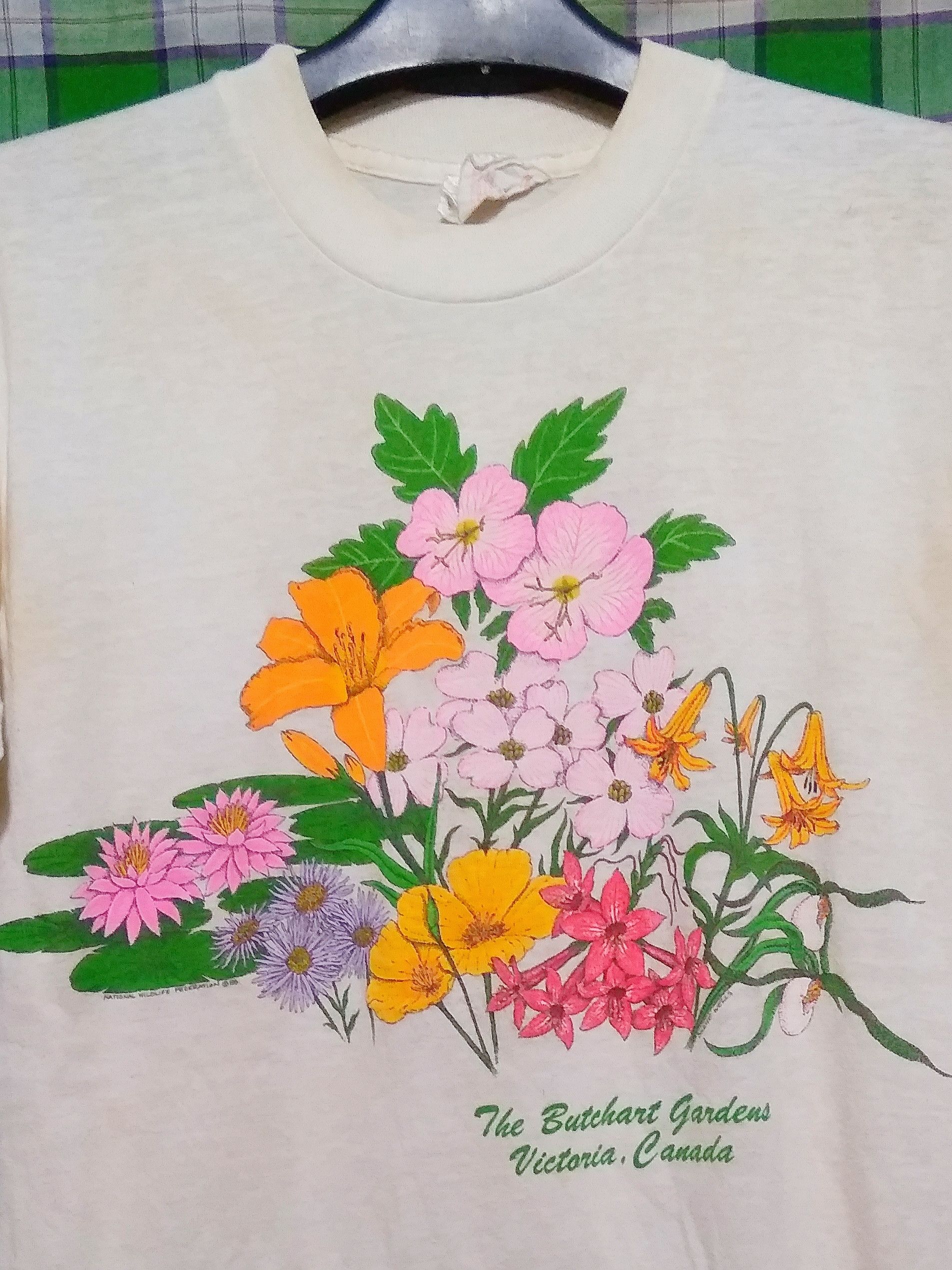 Vintage Vintage 80s Floral art The Butchart Gardens rare Size US S / EU 44-46 / 1 - 7 Thumbnail