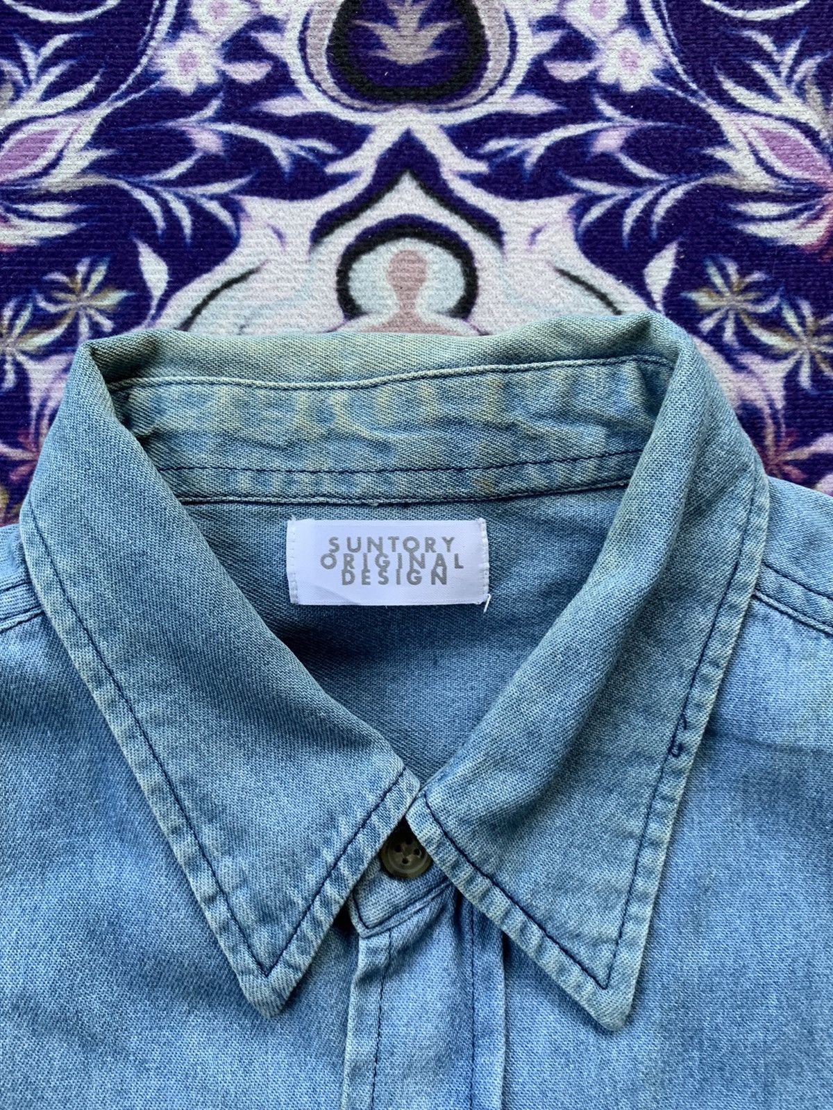 Japanese Brand Coffee Boss Denim Shirt Size US L / EU 52-54 / 3 - 3 Thumbnail