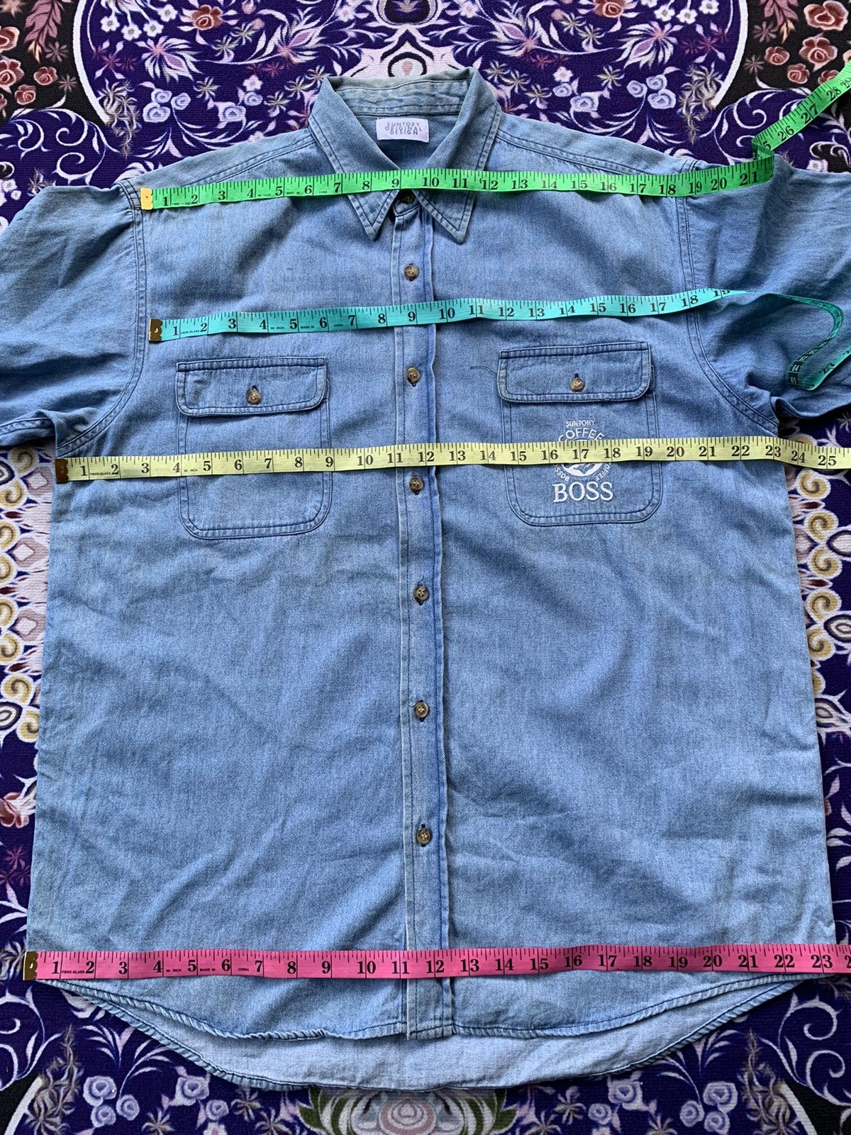 Japanese Brand Coffee Boss Denim Shirt Size US L / EU 52-54 / 3 - 5 Thumbnail