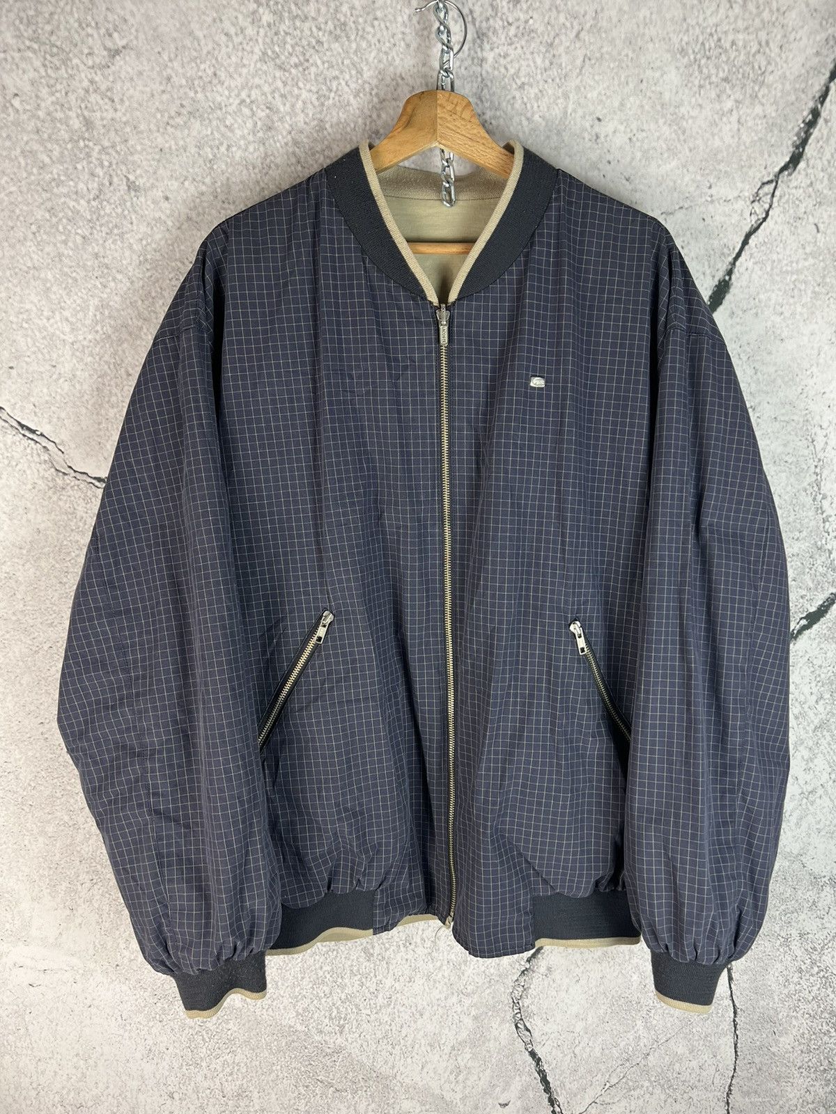 Vintage Lacoste reversible checked=