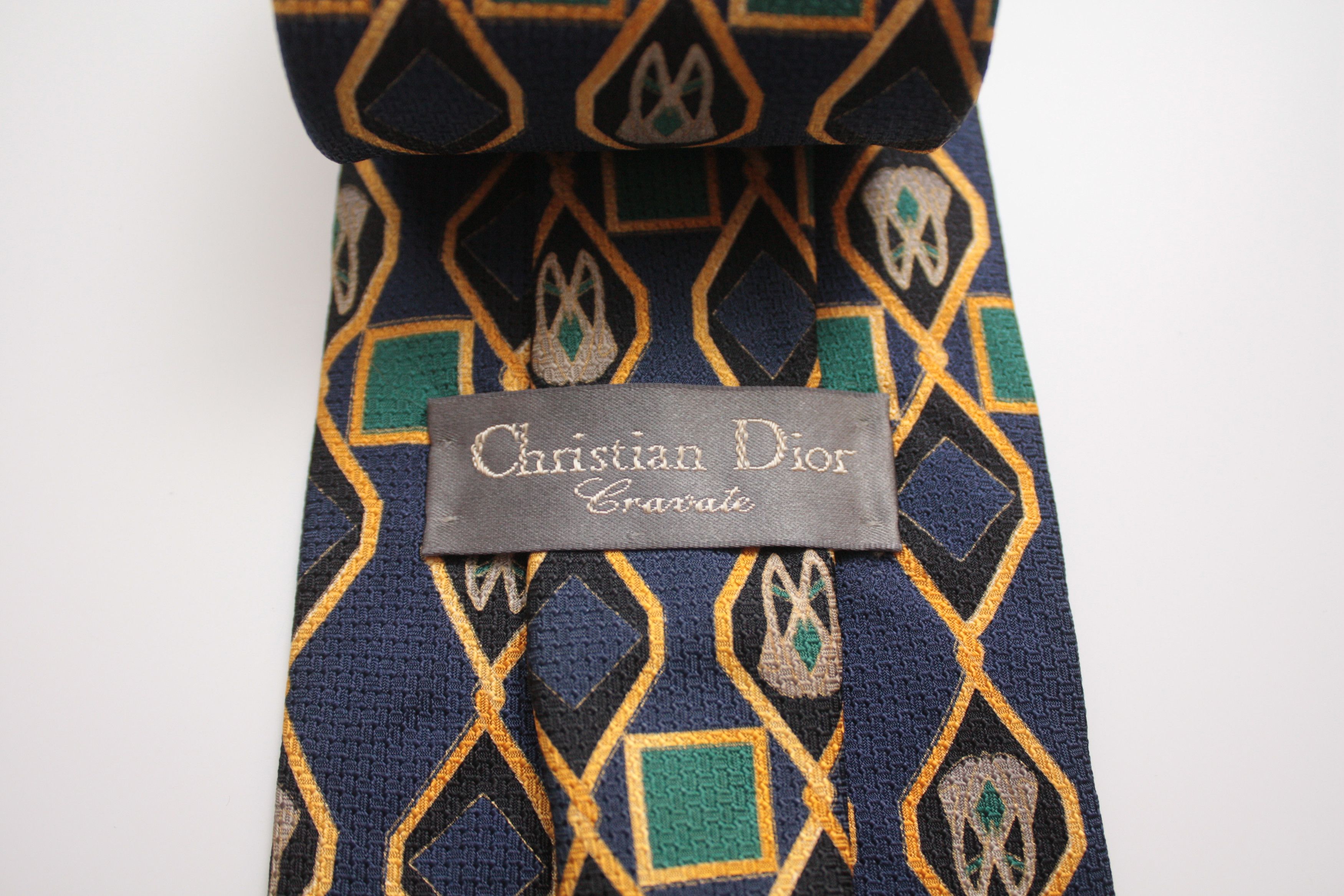 Christian Dior Monsieur Christian Dior Cravate Abstract Silk Tie Size ONE SIZE - 2 Thumbnail