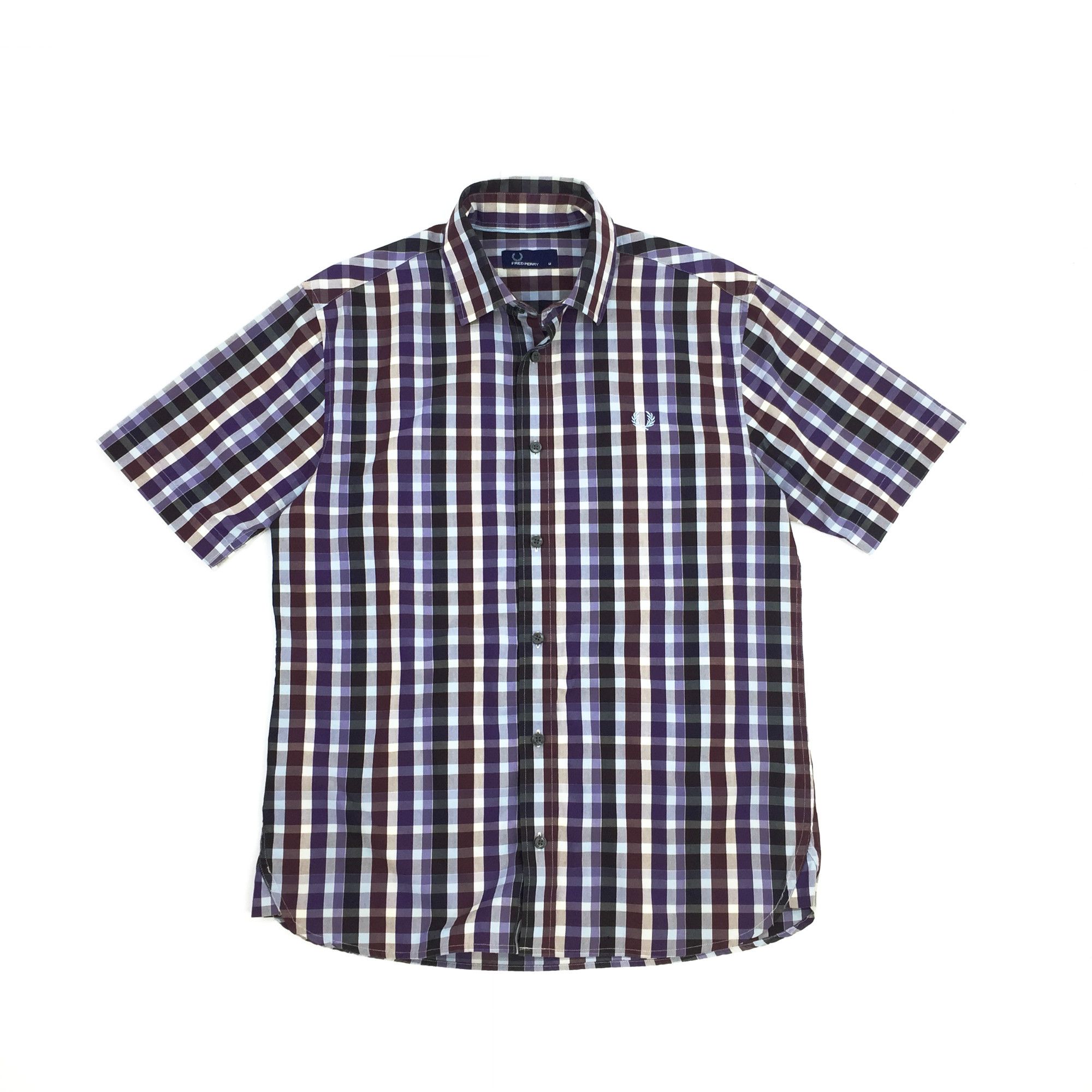 Designer × Fred Perry Fred Perry Pocket Logo Casual Men's Button Up Plaid Shirt Size US M / EU 48-50 / 2 - 1 Thumbnail