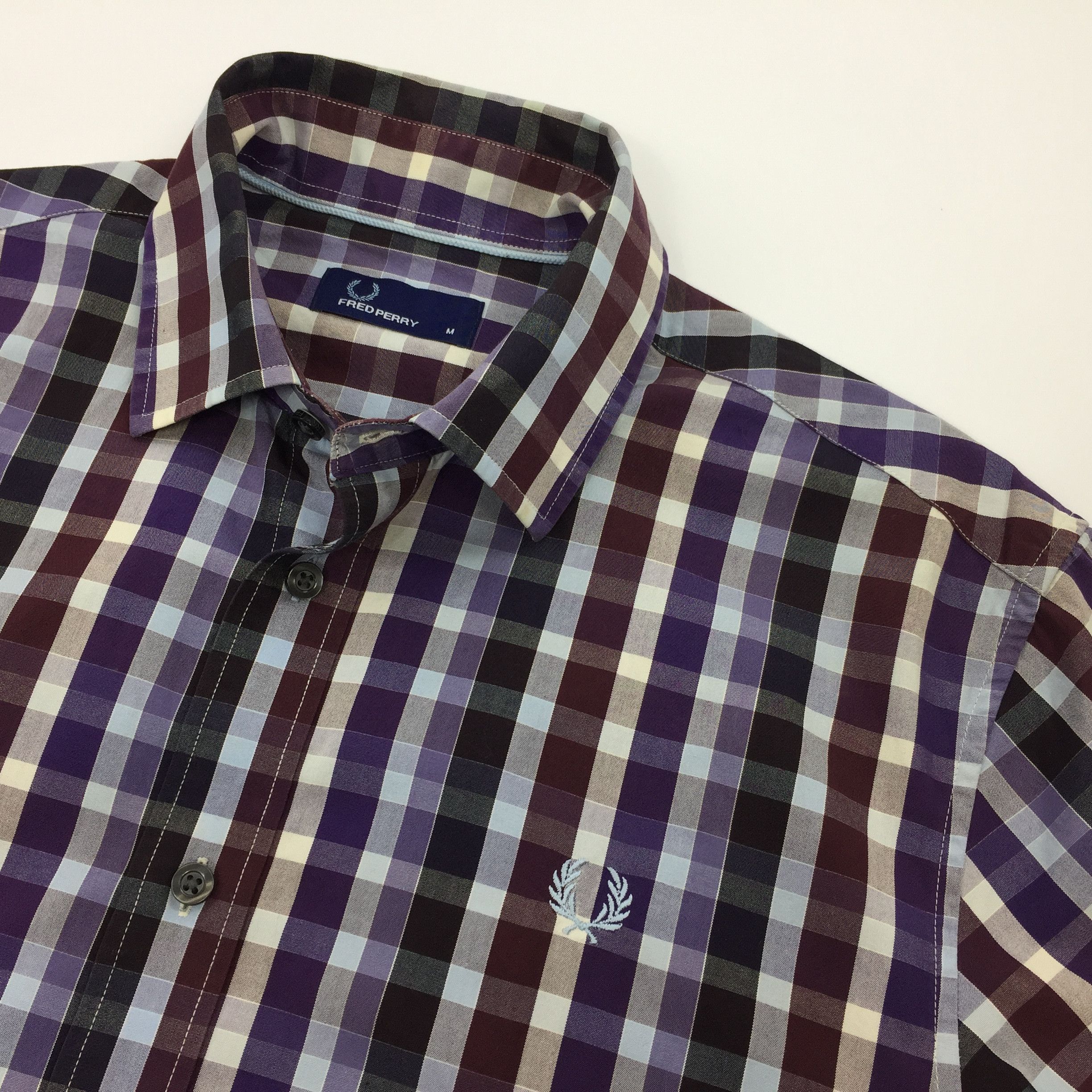 Designer × Fred Perry Fred Perry Pocket Logo Casual Men's Button Up Plaid Shirt Size US M / EU 48-50 / 2 - 2 Thumbnail