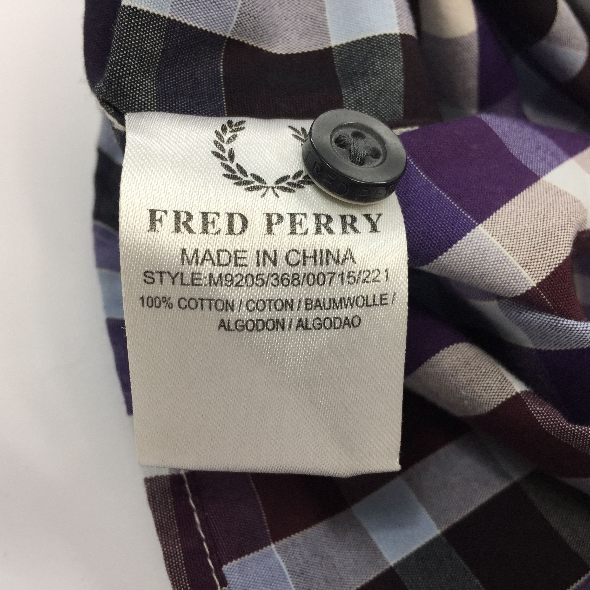 Designer × Fred Perry Fred Perry Pocket Logo Casual Men's Button Up Plaid Shirt Size US M / EU 48-50 / 2 - 6 Thumbnail
