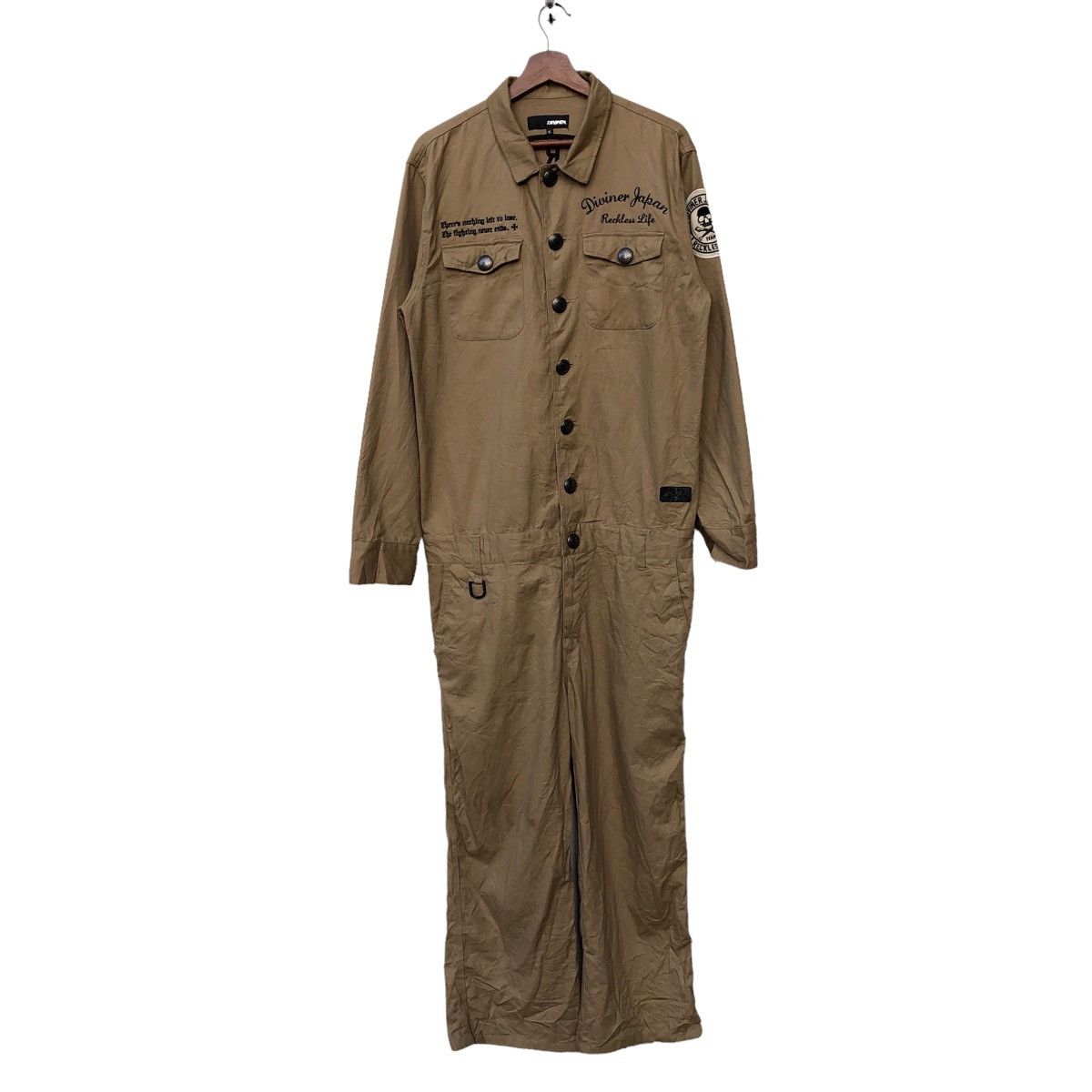 Japanese Brand VINTAGE DIVINER OVERALL EMBROIDERED SKULL Size US 31 - 2 Thumbnail