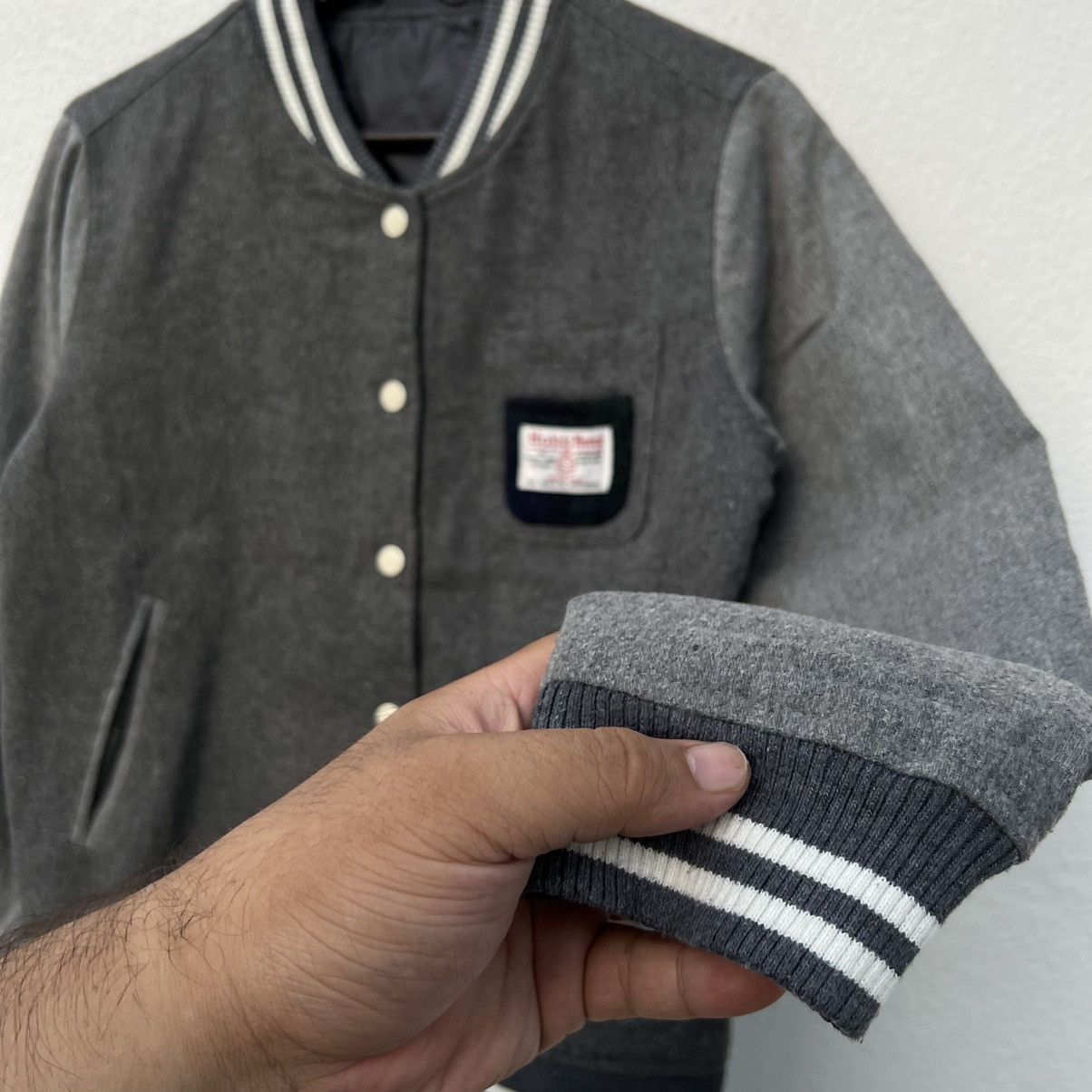 Harris Tweed VINTAGE HARRIS TWEED WOOL VARSITY JACKET JAPAN Size S / US 4 / IT 40 - 6 Thumbnail