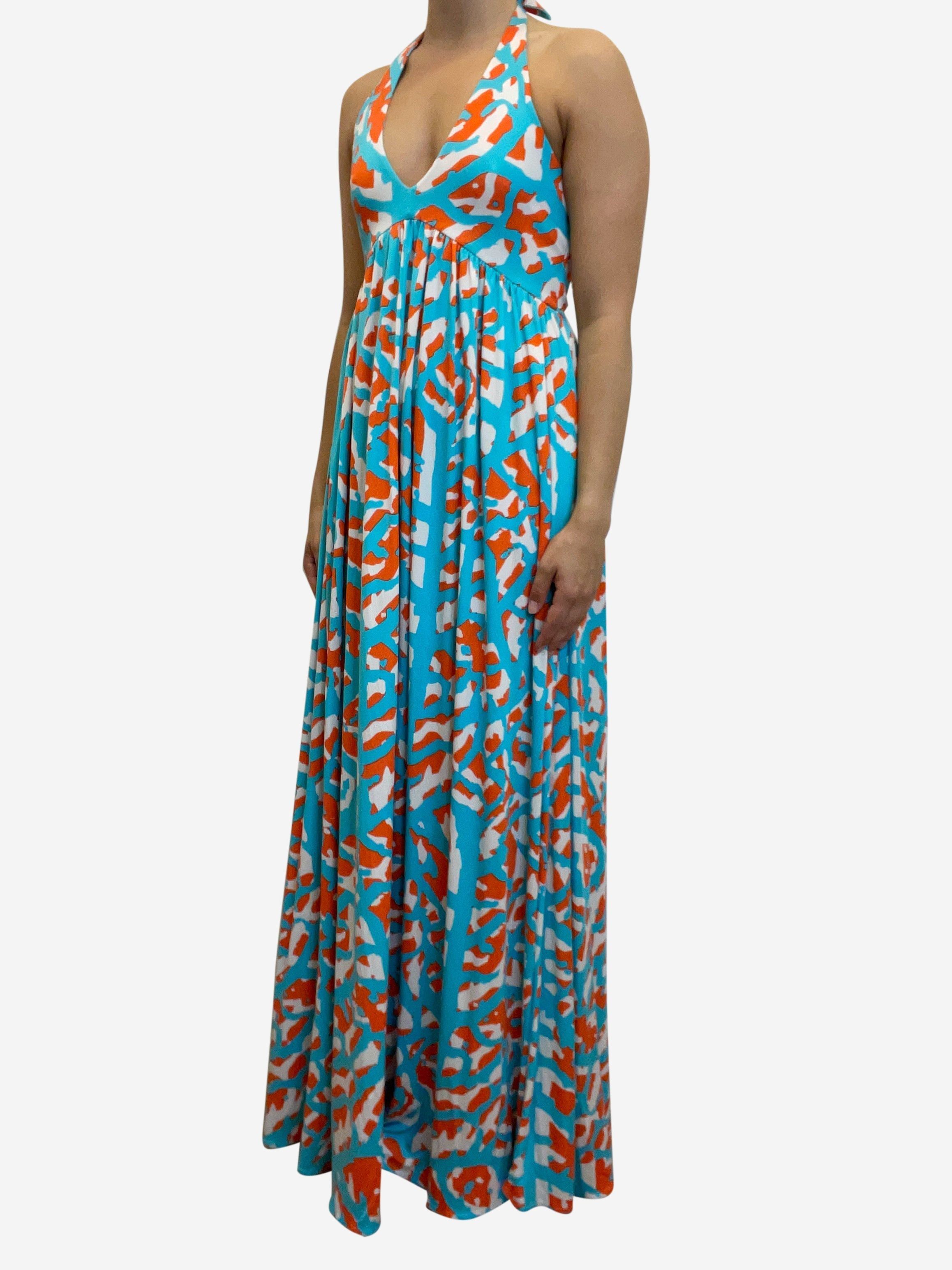 Blue maxi printed dress - size US 6