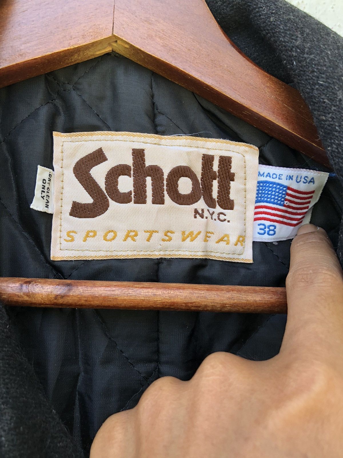 Schott Us 740N Black Wool Peacoat Schott Made In Usa Size US S / EU 44-46 / 1 - 4 Thumbnail